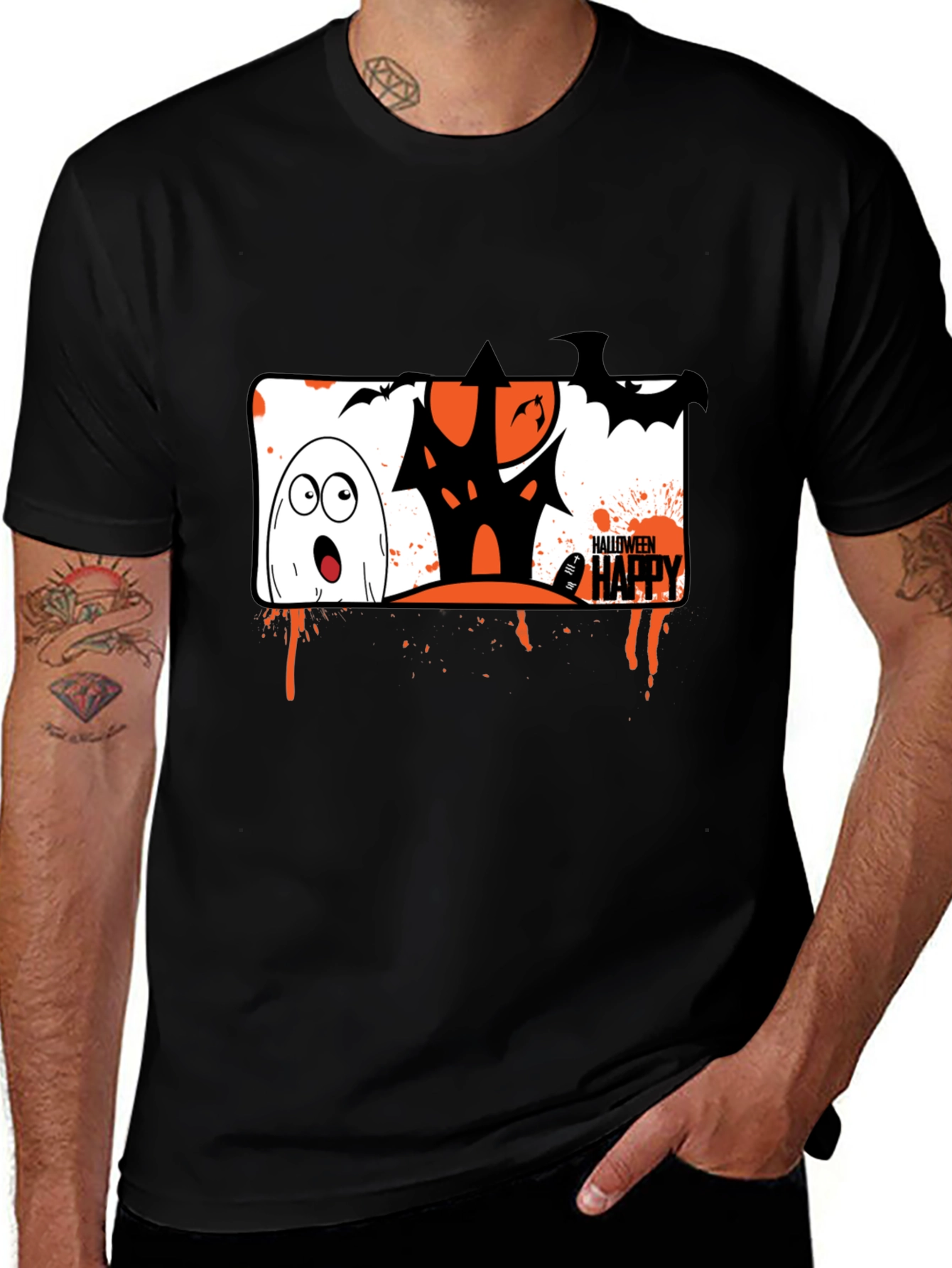 Variant 23 of Halloween Ghost House T-Shirt