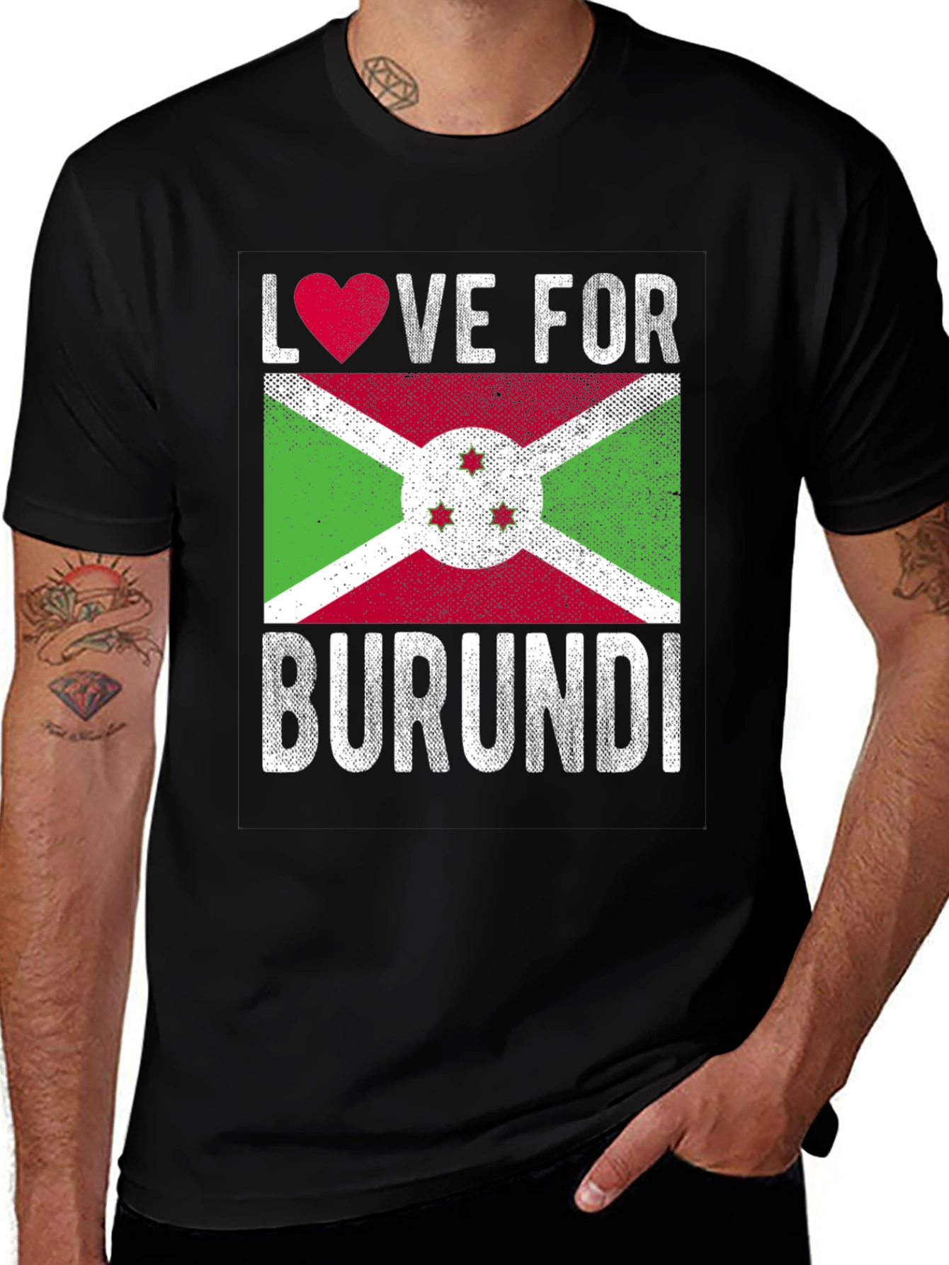 Variant 9 of Love for Burundi Flag T-Shirt