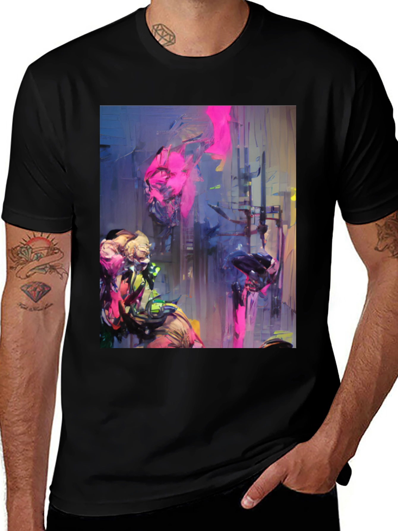 Variant 17 of Abstract Art Black T-Shirt