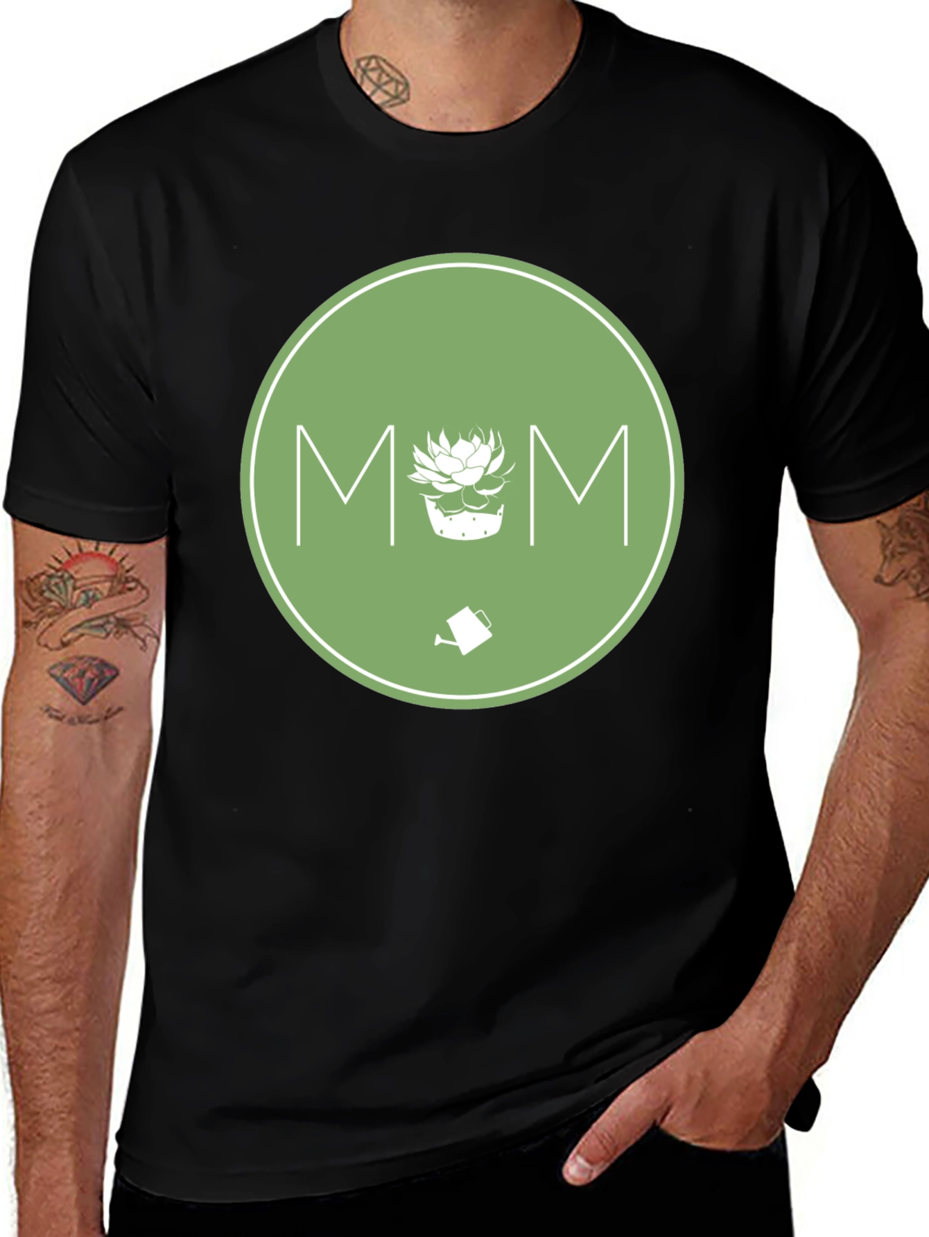 Gardening Mom T-Shirt - Green Circle Design