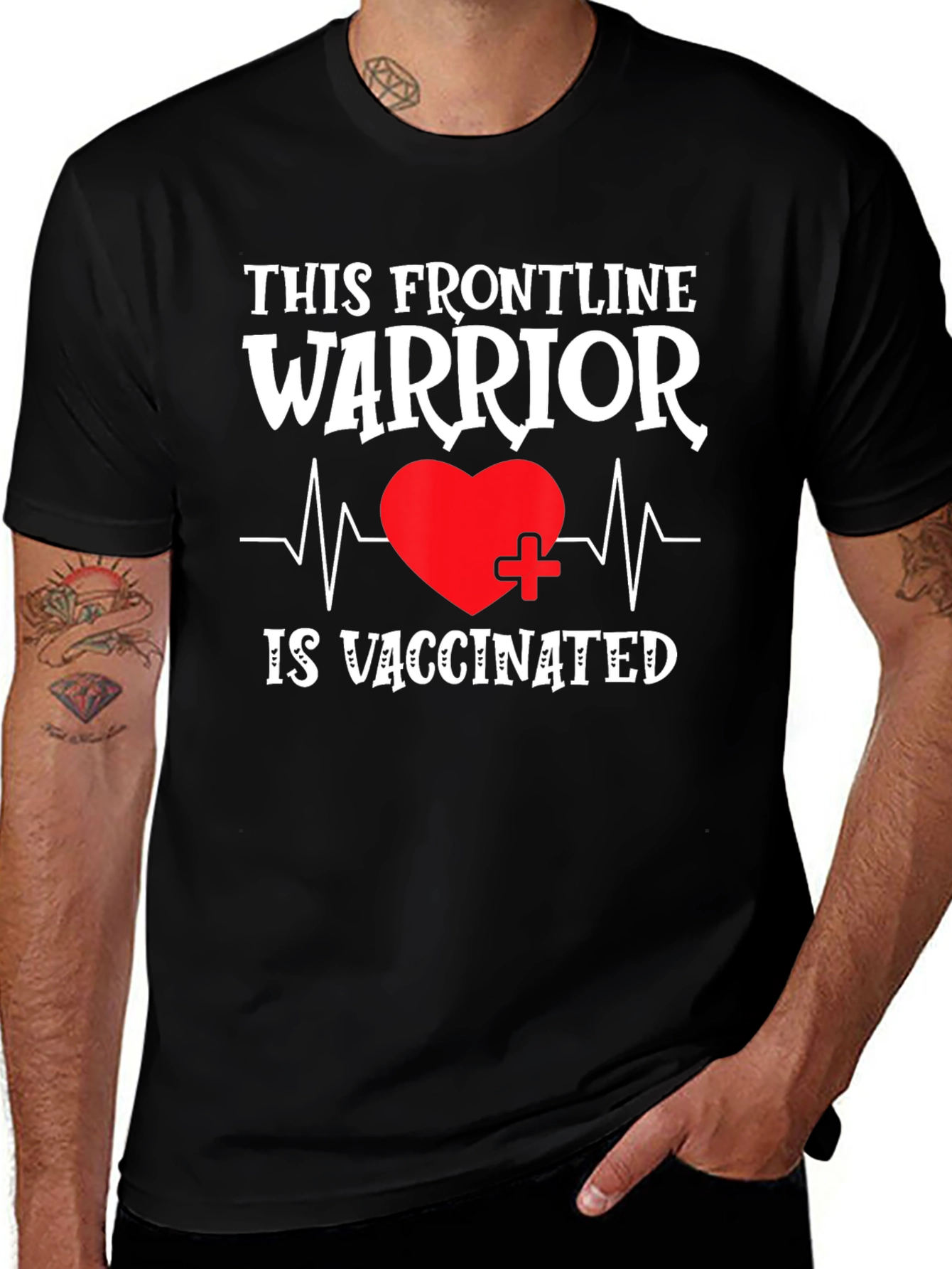 Variant 14 of Frontline Warrior Vaccinated Graphic Tee