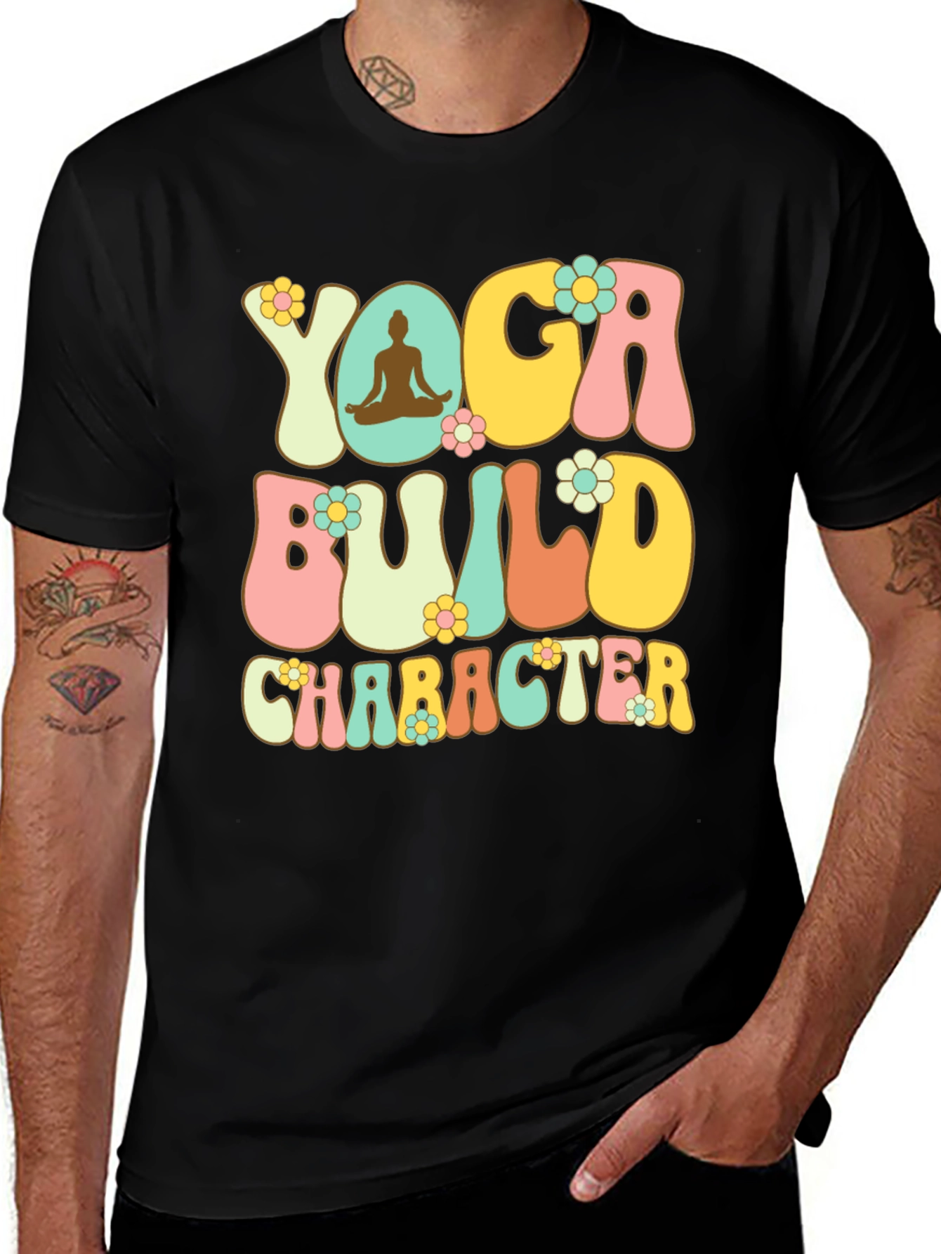 Variant 15 of Yoga Build Character Graphic Tee