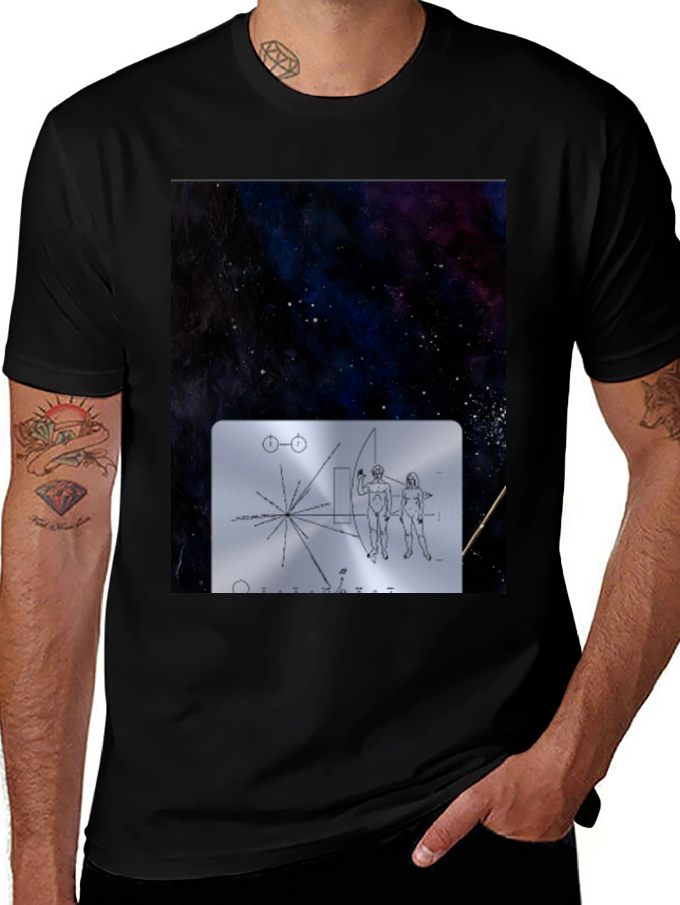 Variant 17 of Pioneer Plaque Graphic T-Shirt
