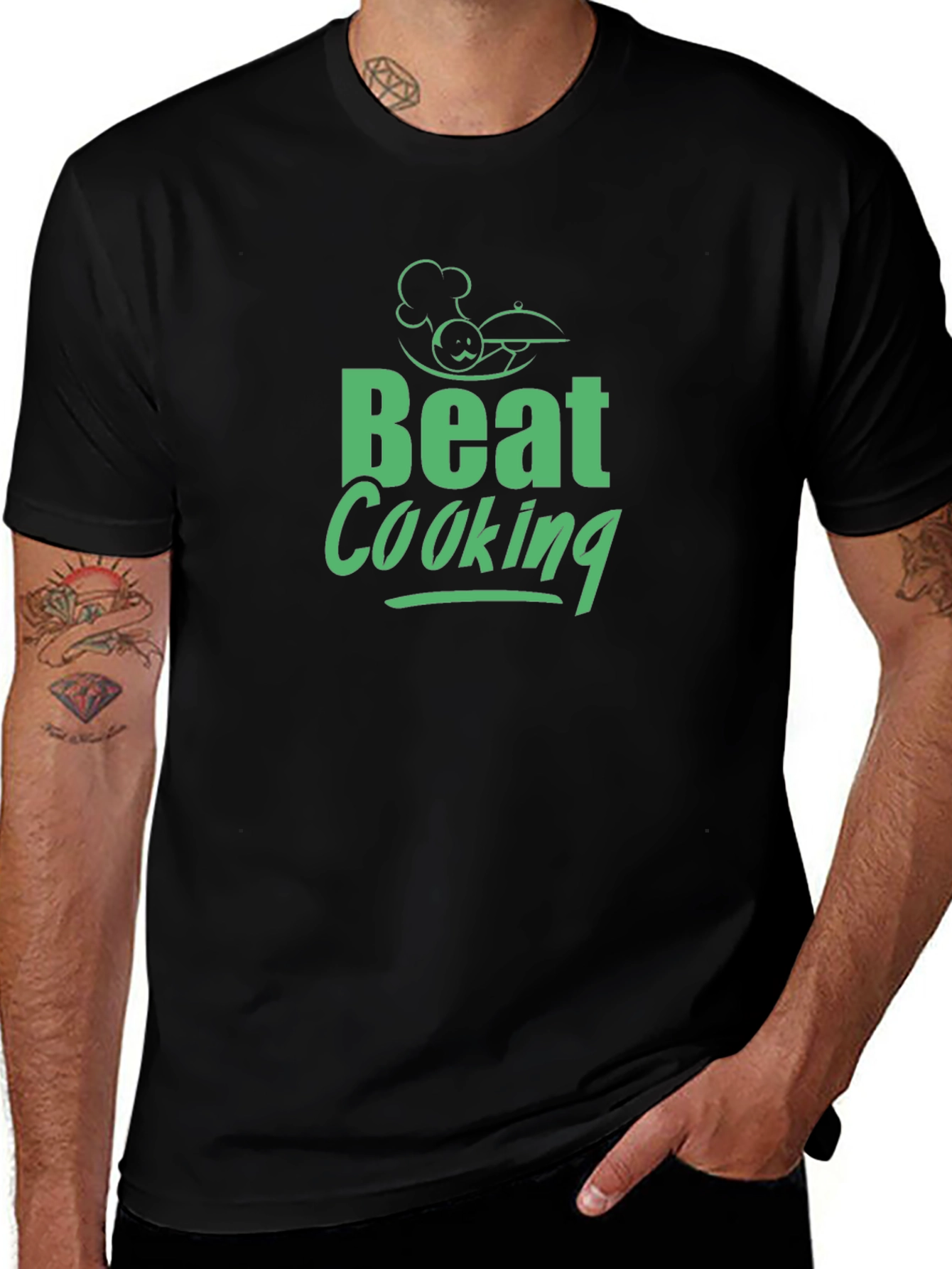 Variant 28 of Beat Cooking Black T-Shirt for Chefs