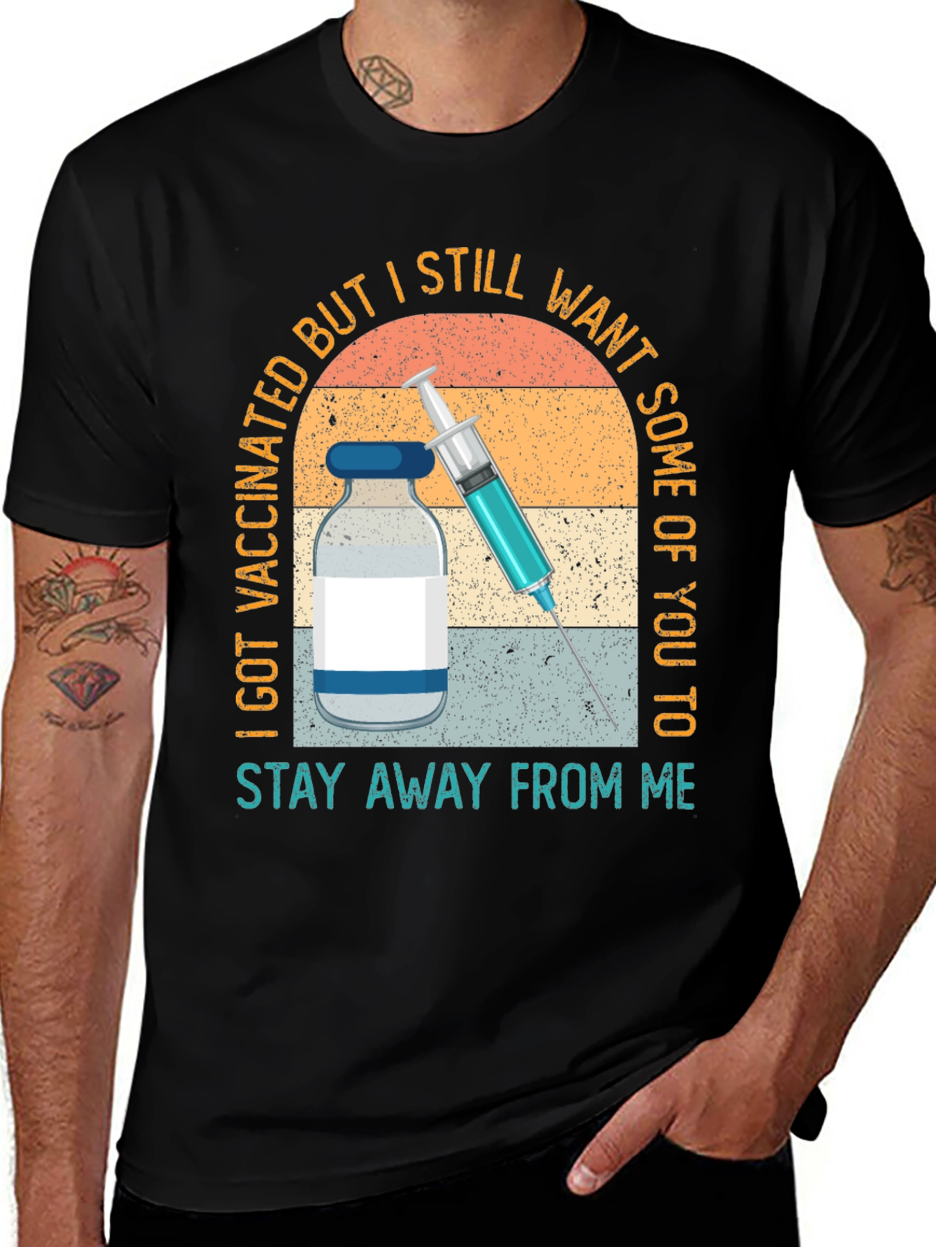 Variant 26 of I Got Vaccinated T-Shirt Funny Anti-Social Tee