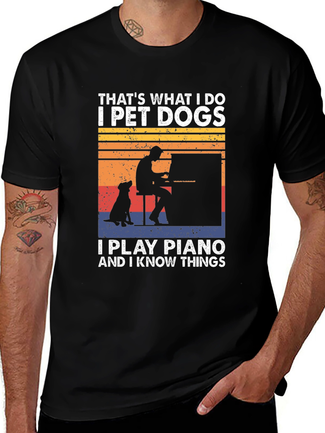 Variant 23 of Pet Dogs & Piano T-Shirt - Humorous Graphic Tee