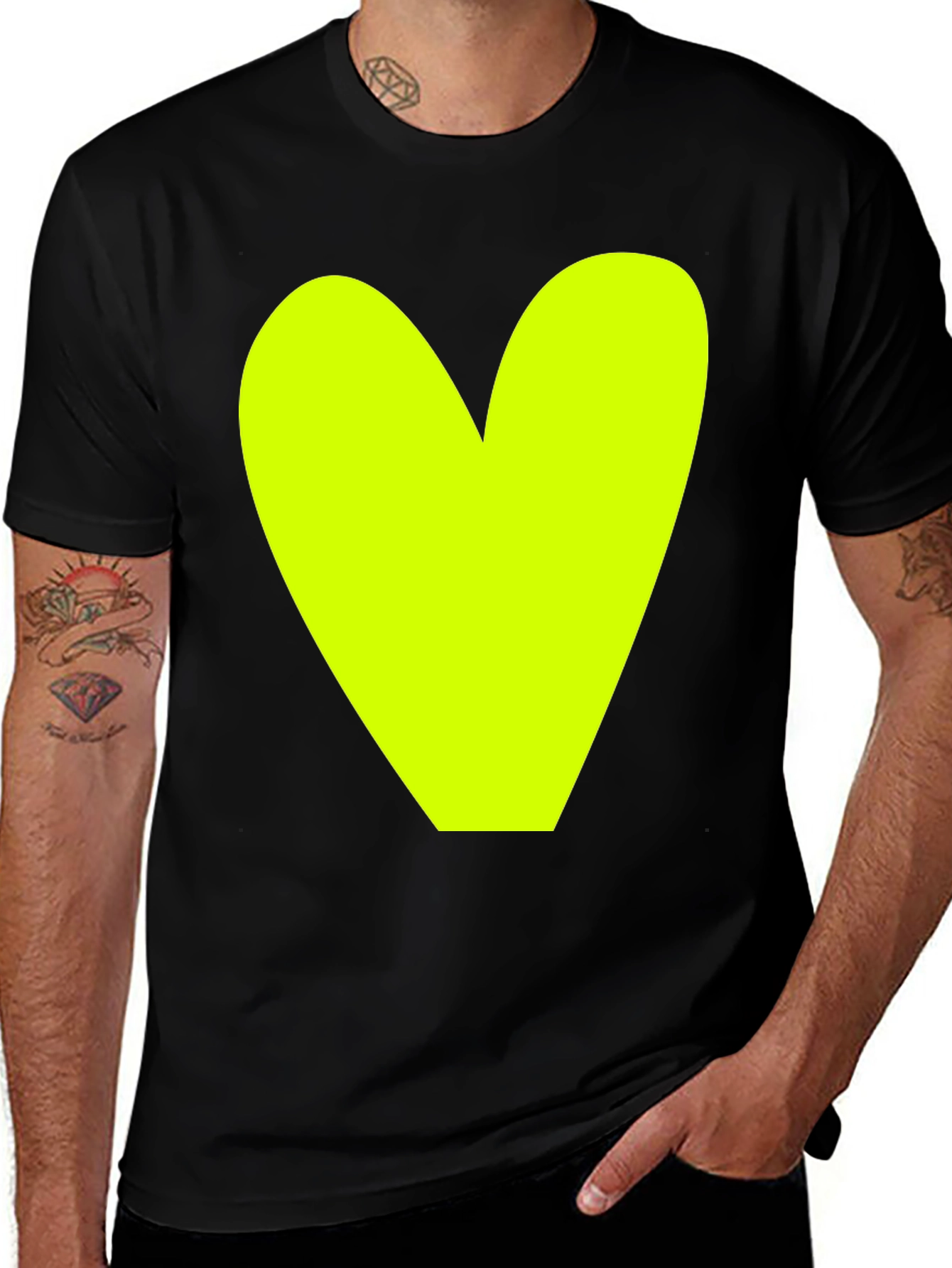 Variant 26 of Bold Heart Graphic Tee - Black Cotton Casual Shirt