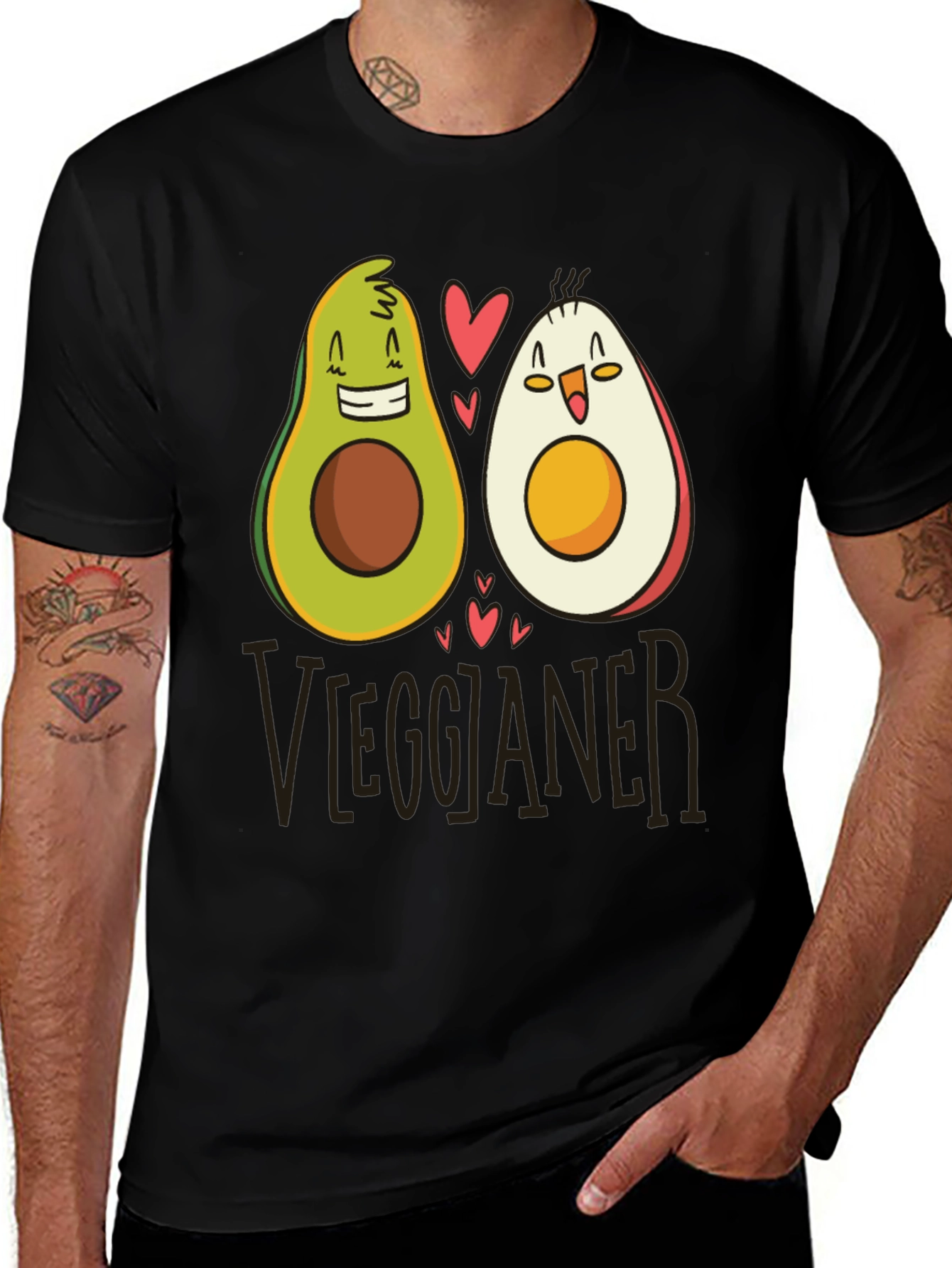 Variant 9 of Vegganer T-Shirt: Avocado & Egg Love!