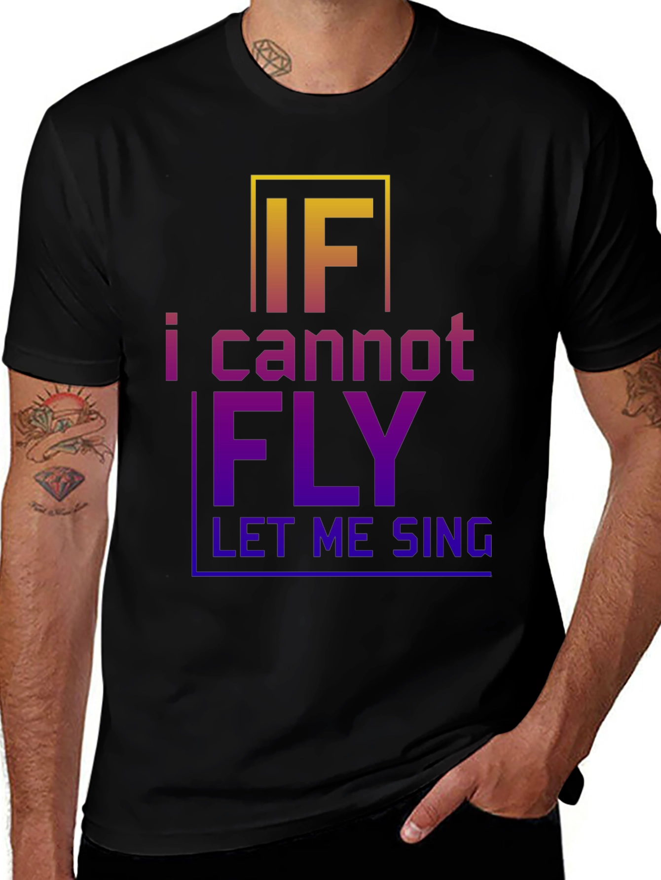 Variant 29 of Inspirational Graphic T-Shirt - If I Cannot Fly
