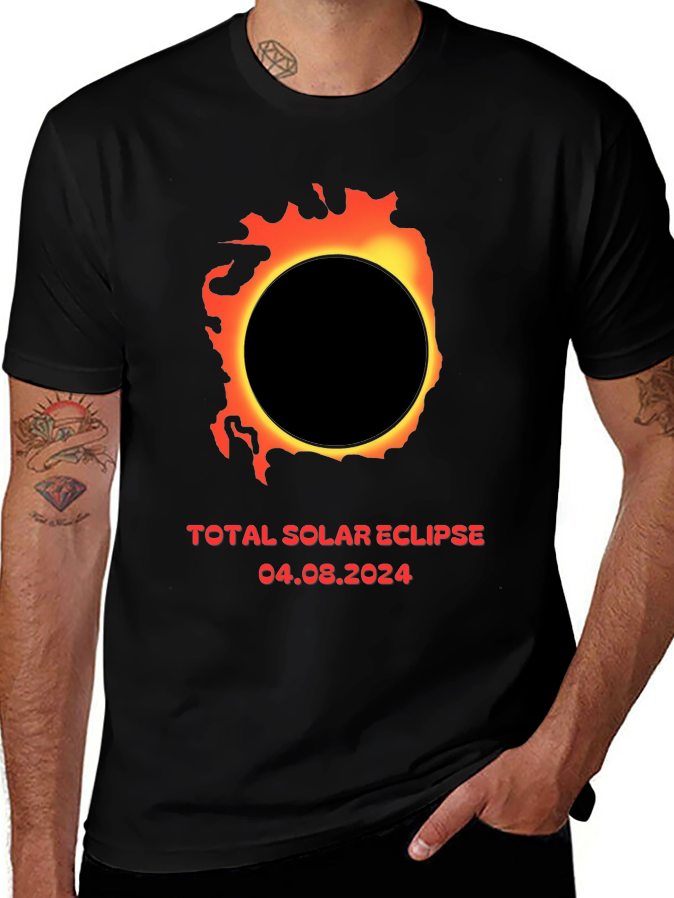 Total Solar Eclipse 2024 Black T-Shirt