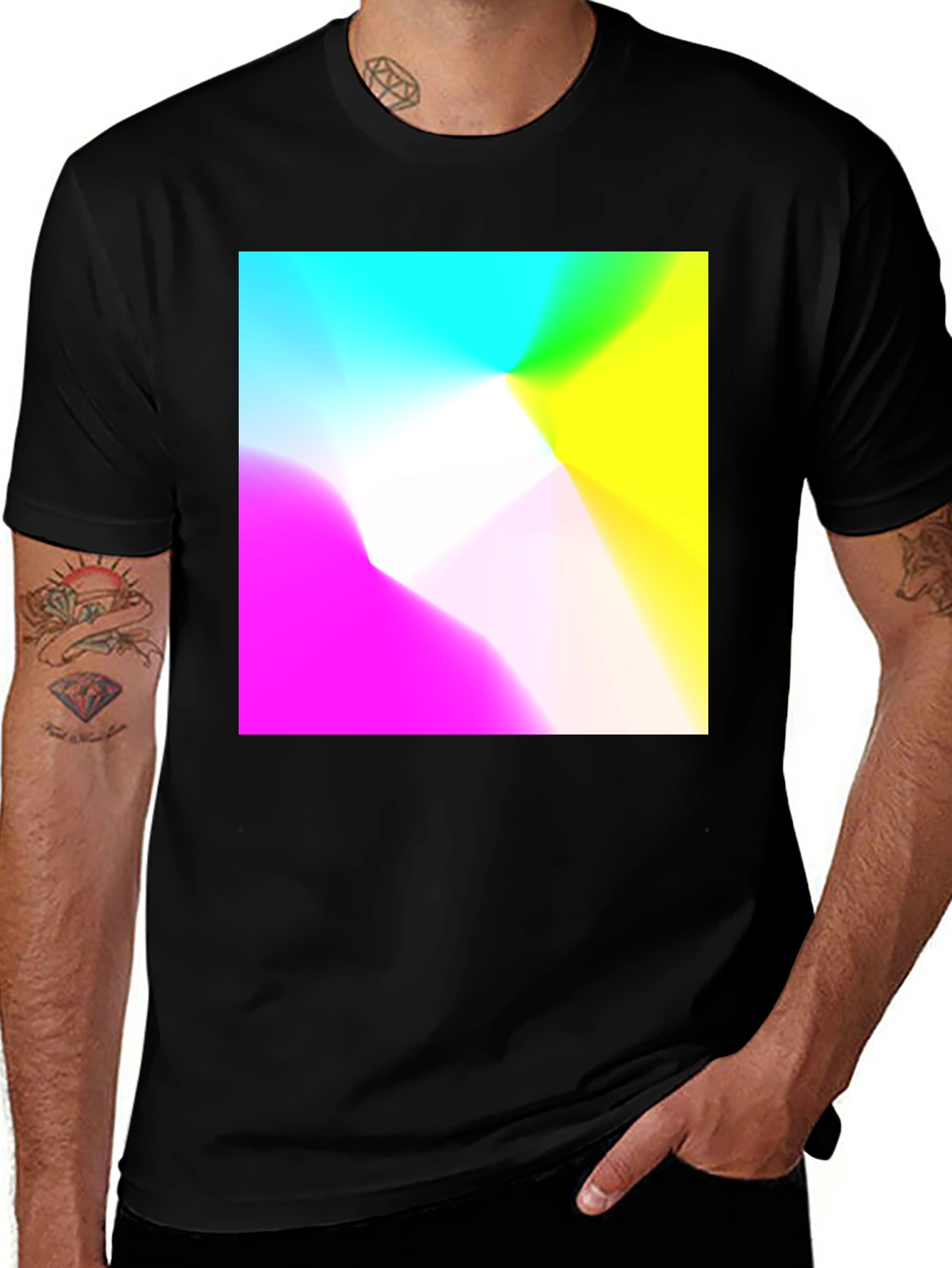 Variant 17 of Vibrant Abstract Graphic Black T-Shirt