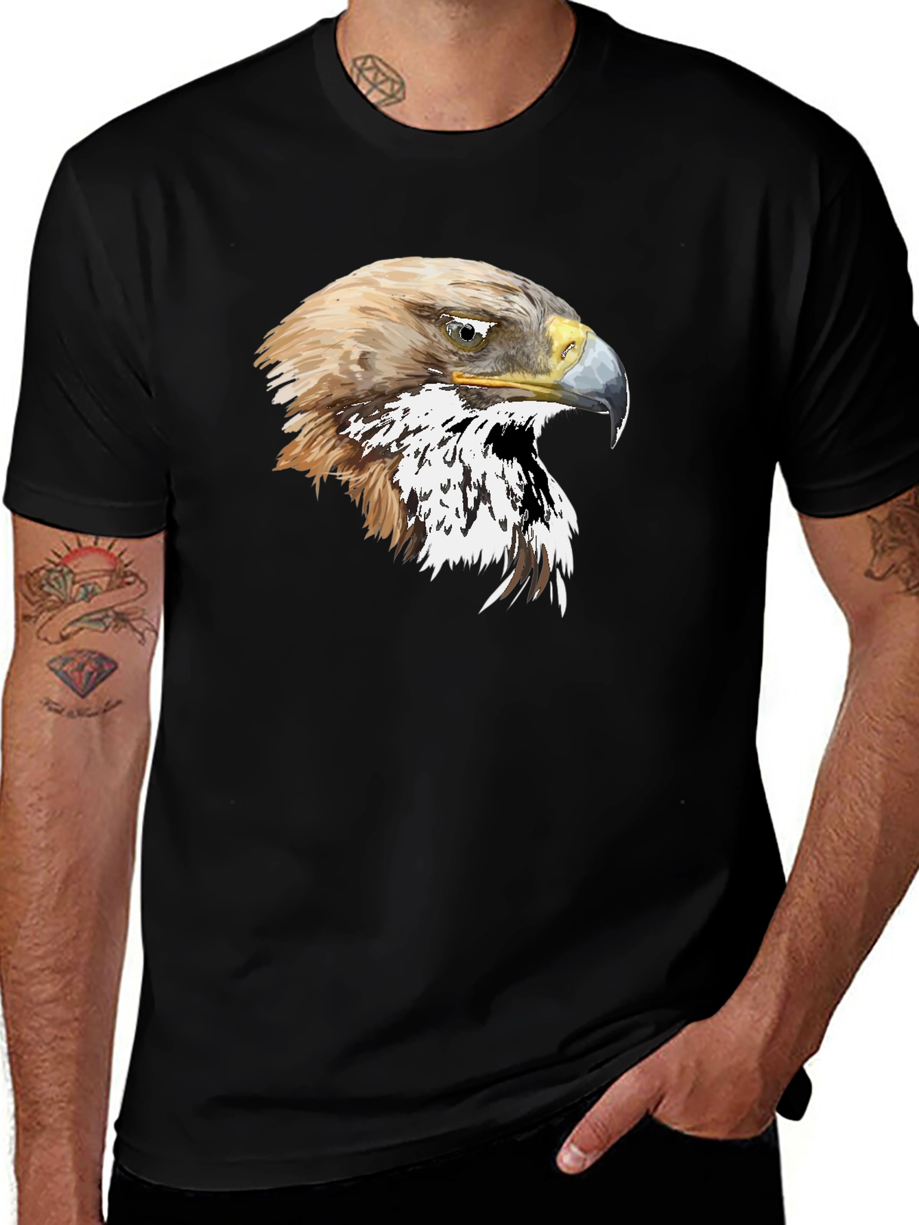 Variant 3 of Eagle Graphic T-Shirt - Black Cotton Tee