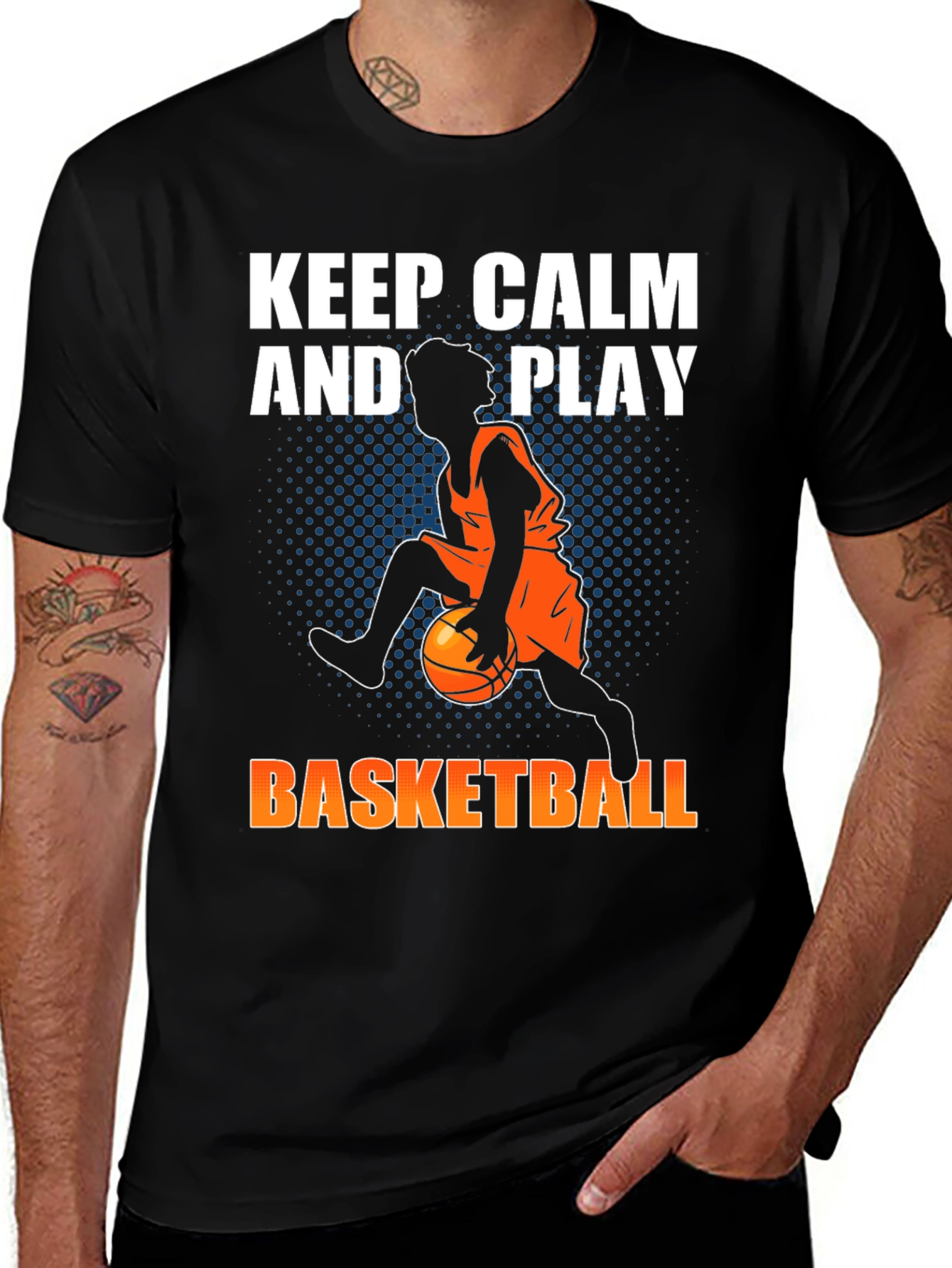 Variant 8 of Keep Calm and Play Basketball Graphic T-Shirt