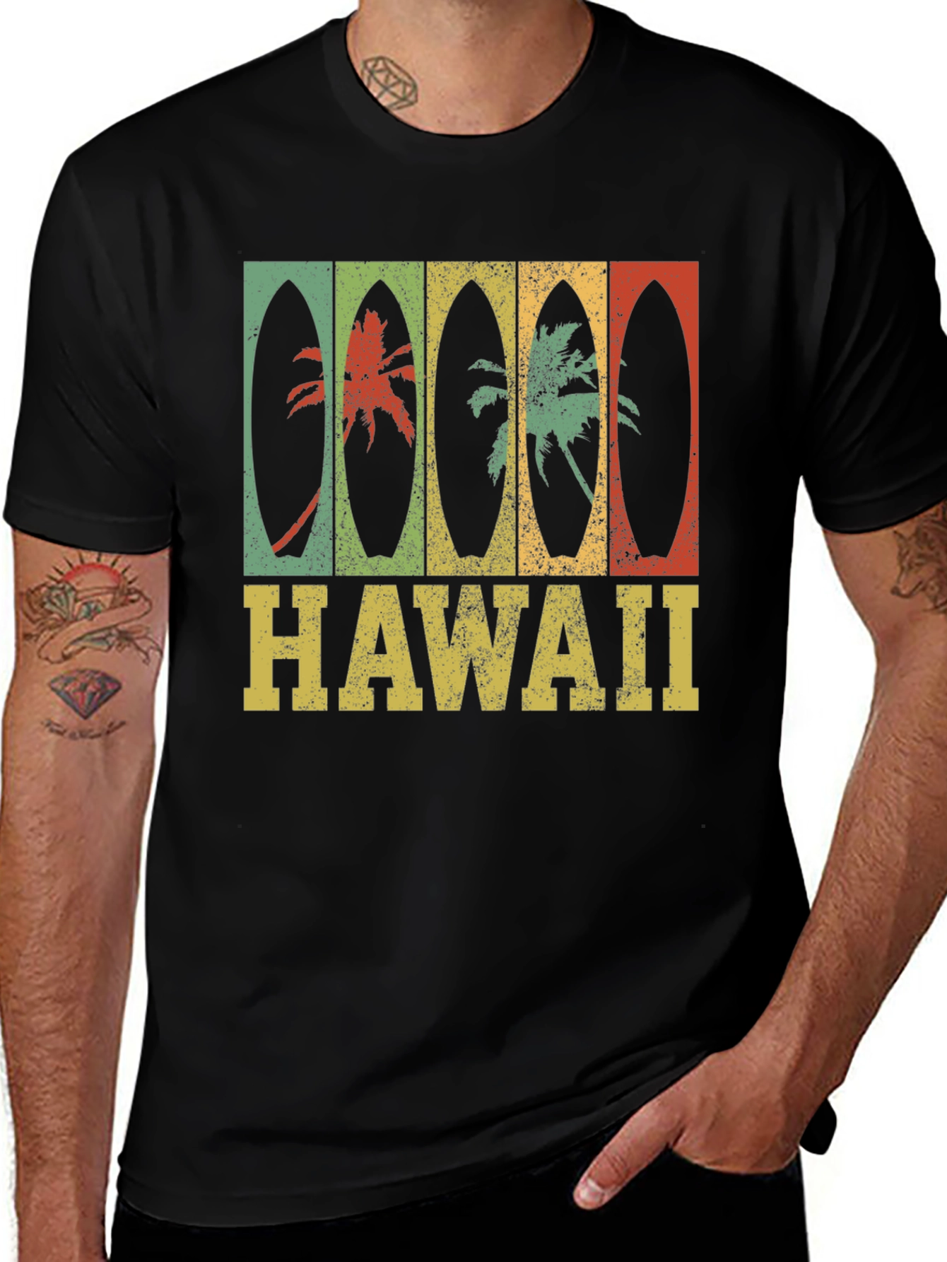 Variant 11 of Vintage Hawaii Surfboard T-Shirt - Island Style