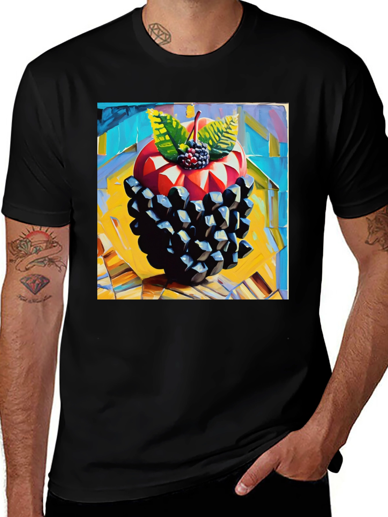 Variant 28 of Abstract Fruit Graphic Tee - Modern Art T-Shirt