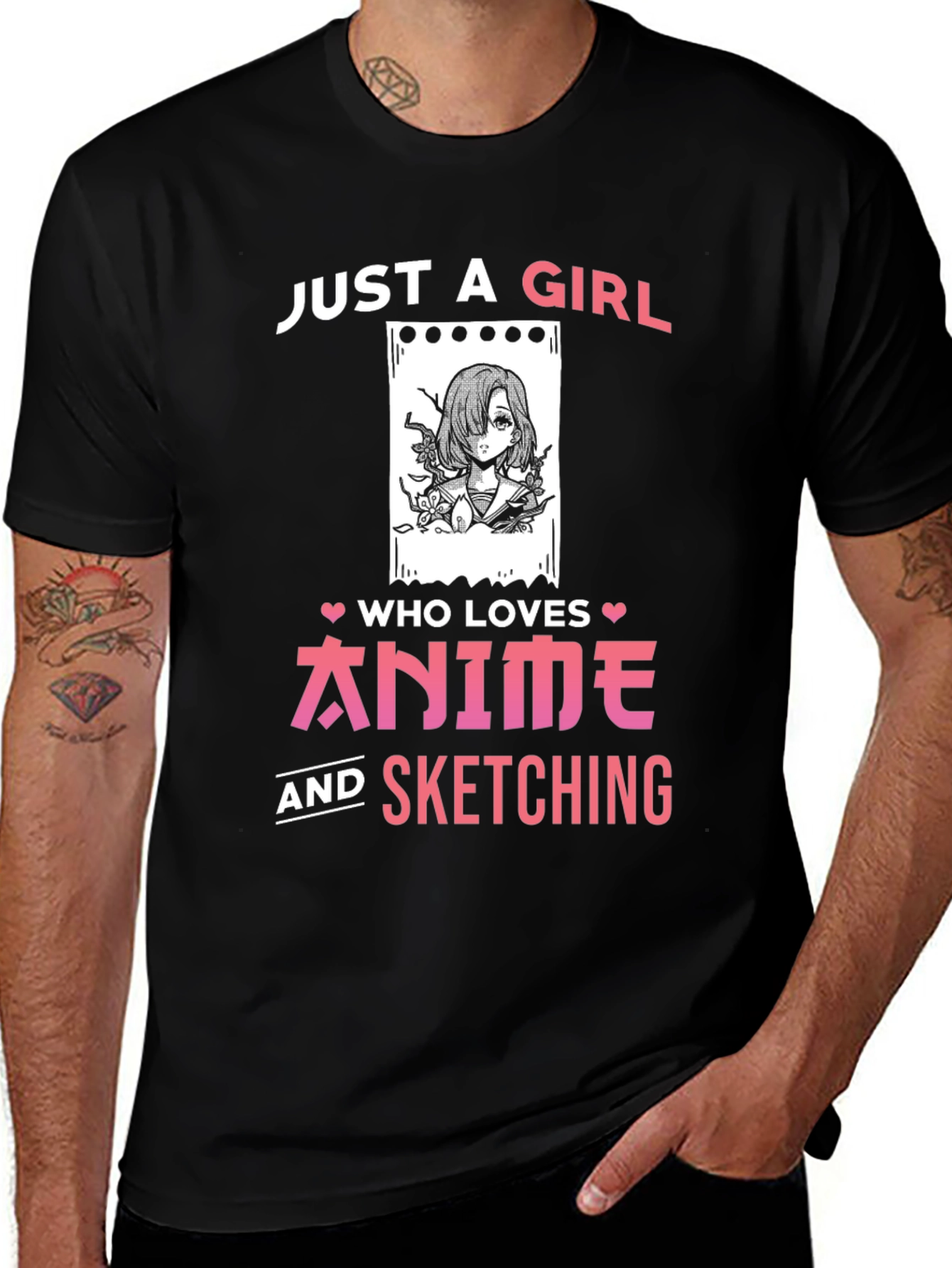 Variant 10 of Anime & Sketching T-Shirt - Just a Girl Who Loves It