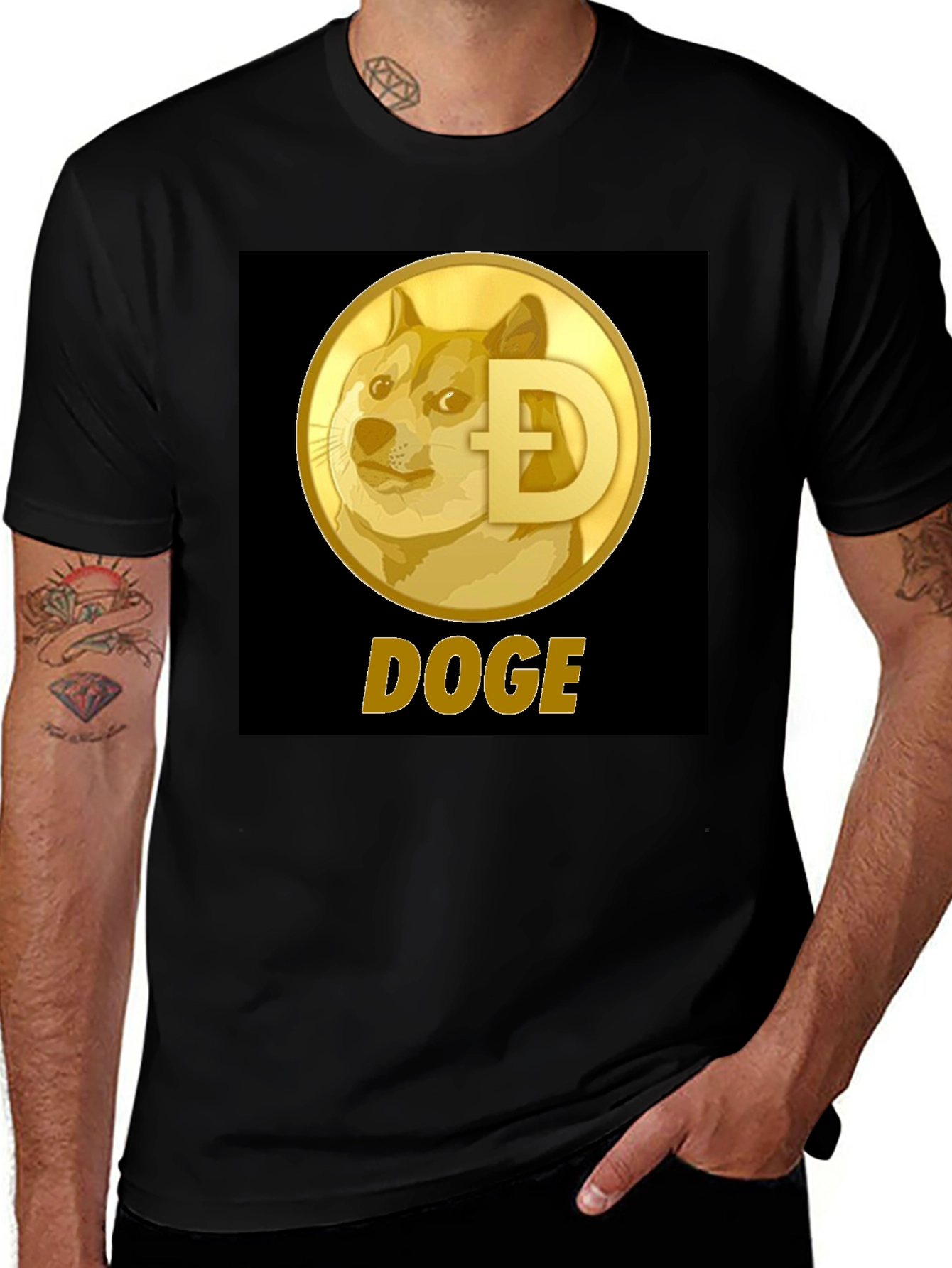 Doge Coin Crypto Black T-Shirt