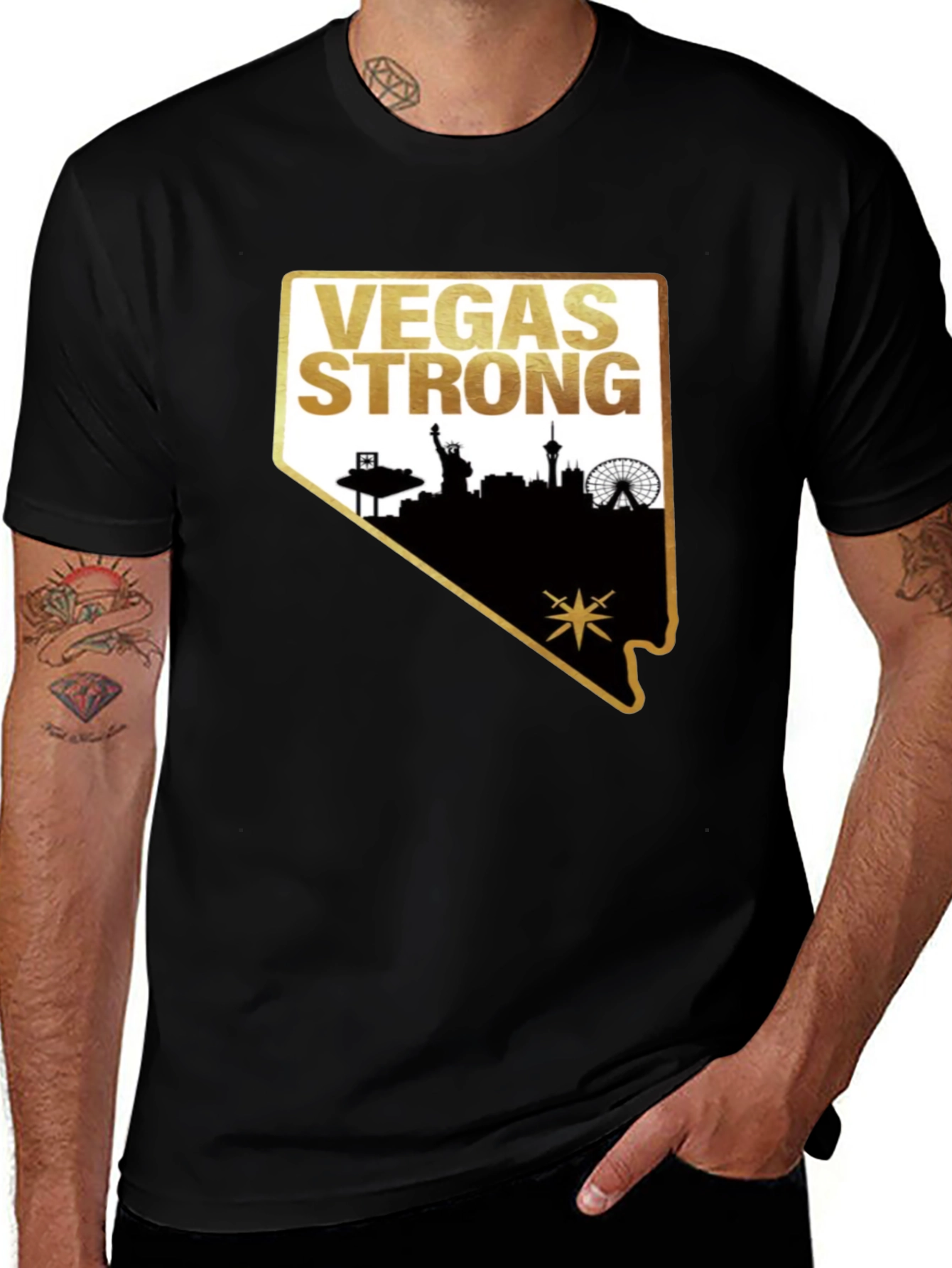 Vegas Strong Graphic T-Shirt - Black