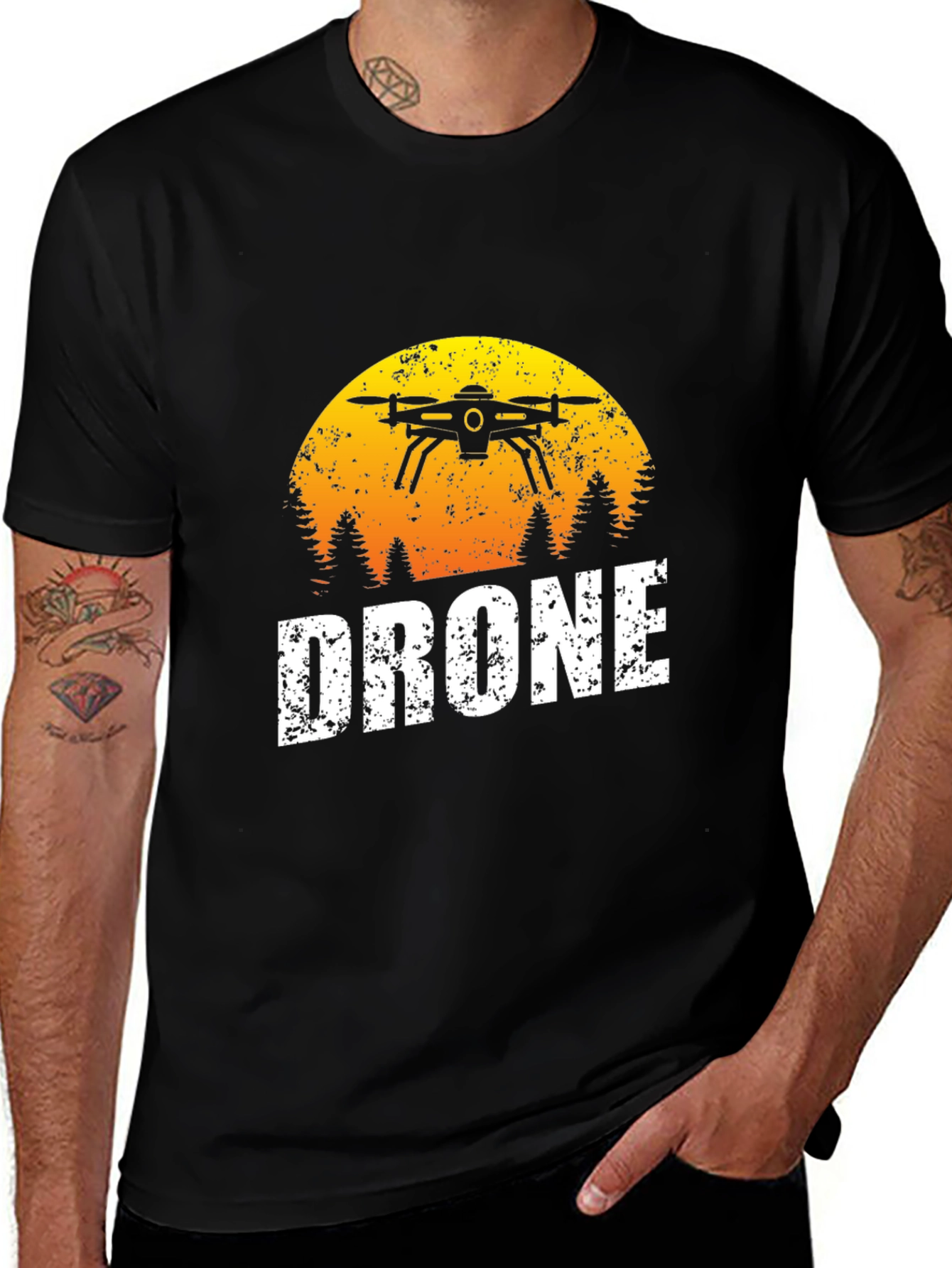 Variant 3 of Drone T-Shirt - Sunset Graphic Tee