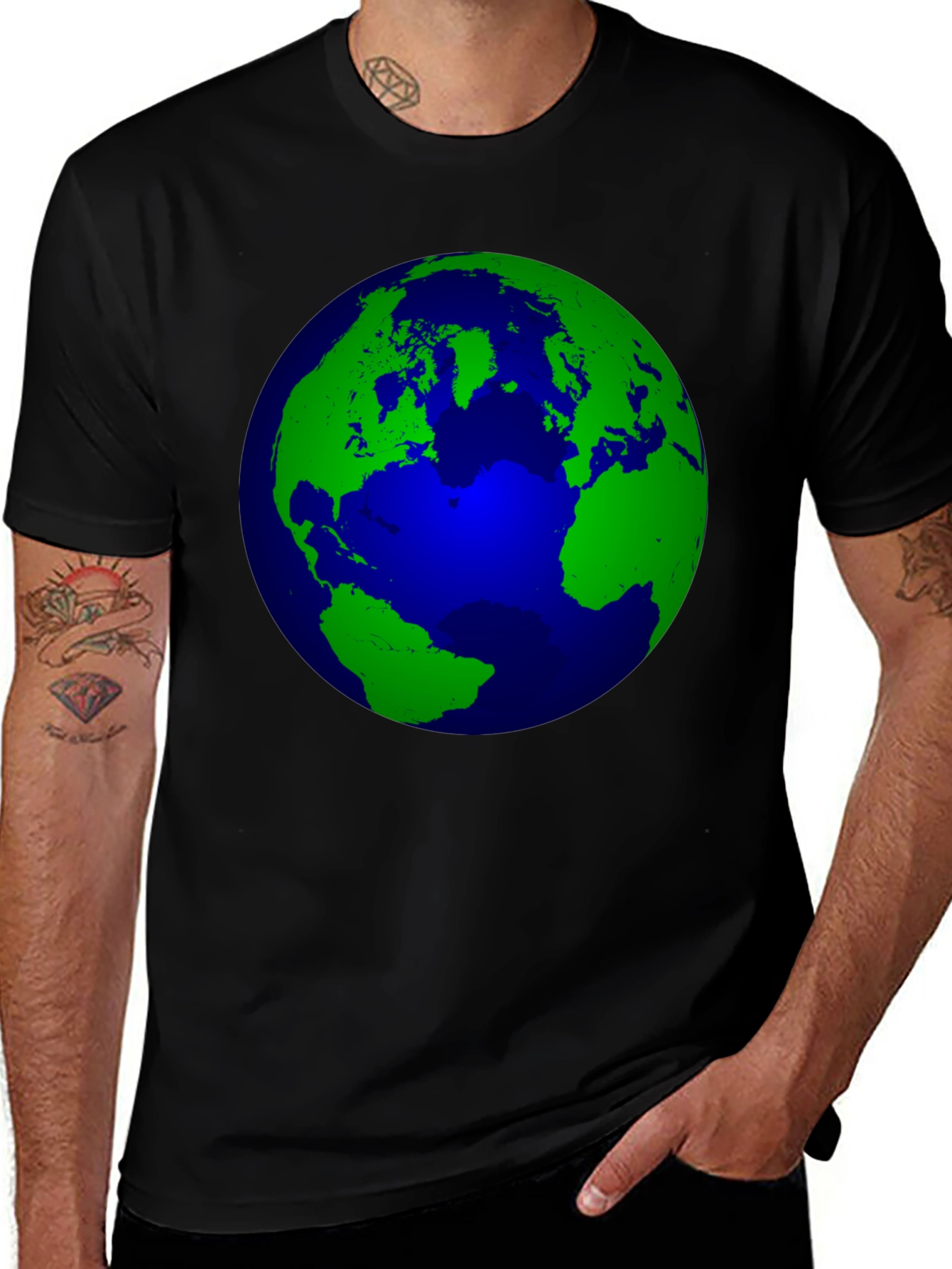 Variant 20 of Earth Graphic Print Black T-Shirt