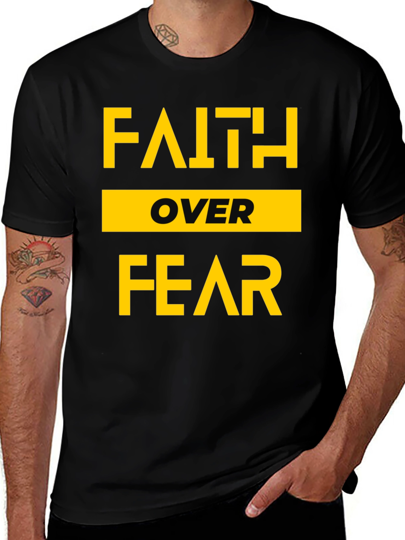 Variant 17 of Faith Over Fear T-Shirt - Inspirational Graphic Tee