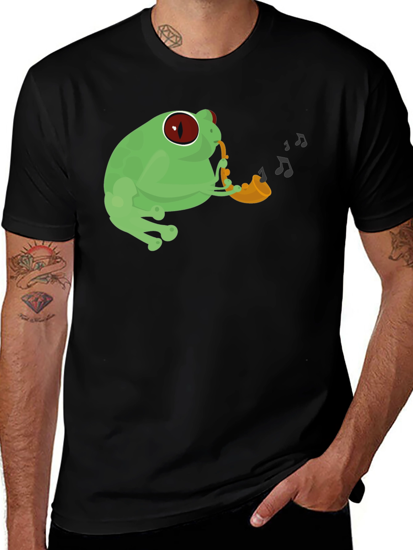 Variant 25 of Frog Saxophone Graphic Tee