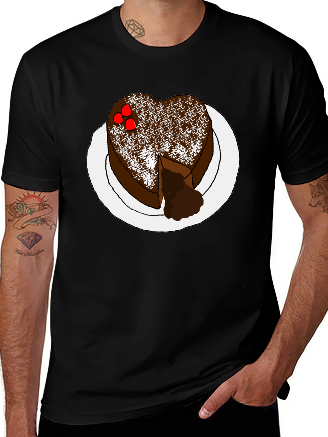 Variant 3 of Heart Cake Graphic Tee - Sweet Treat Shirt