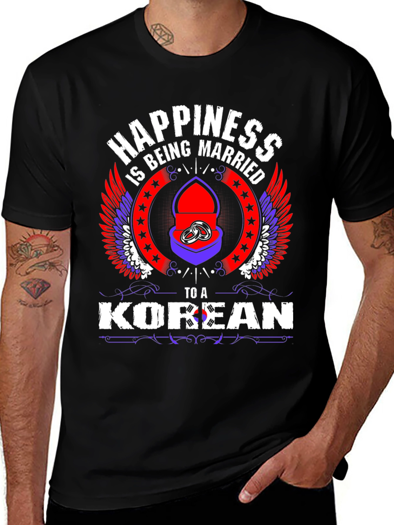 Variant 15 of Happiness is Being Married to a Korean T-Shirt