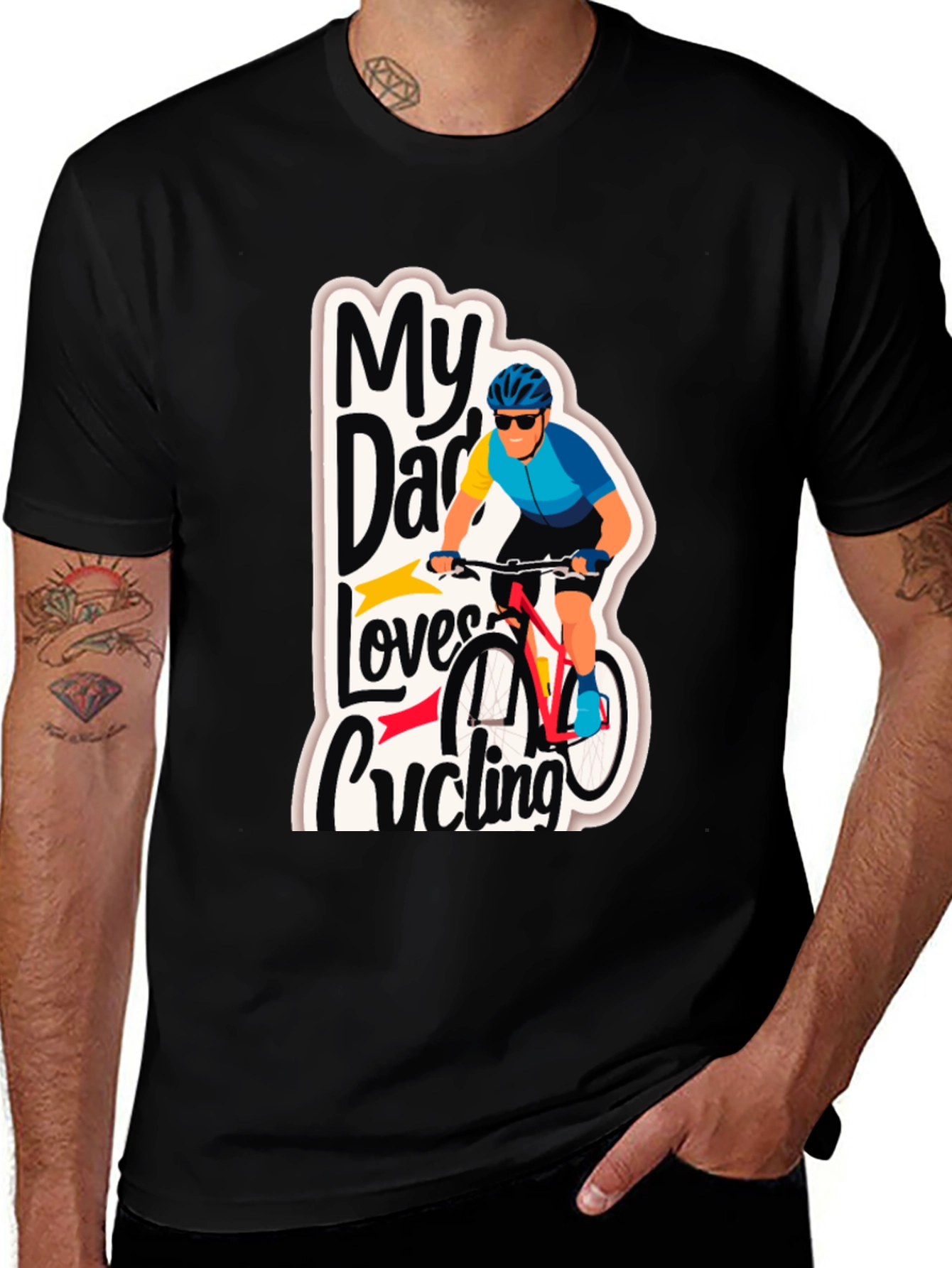 Variant 10 of My Dad Loves Cycling Graphic T-Shirt