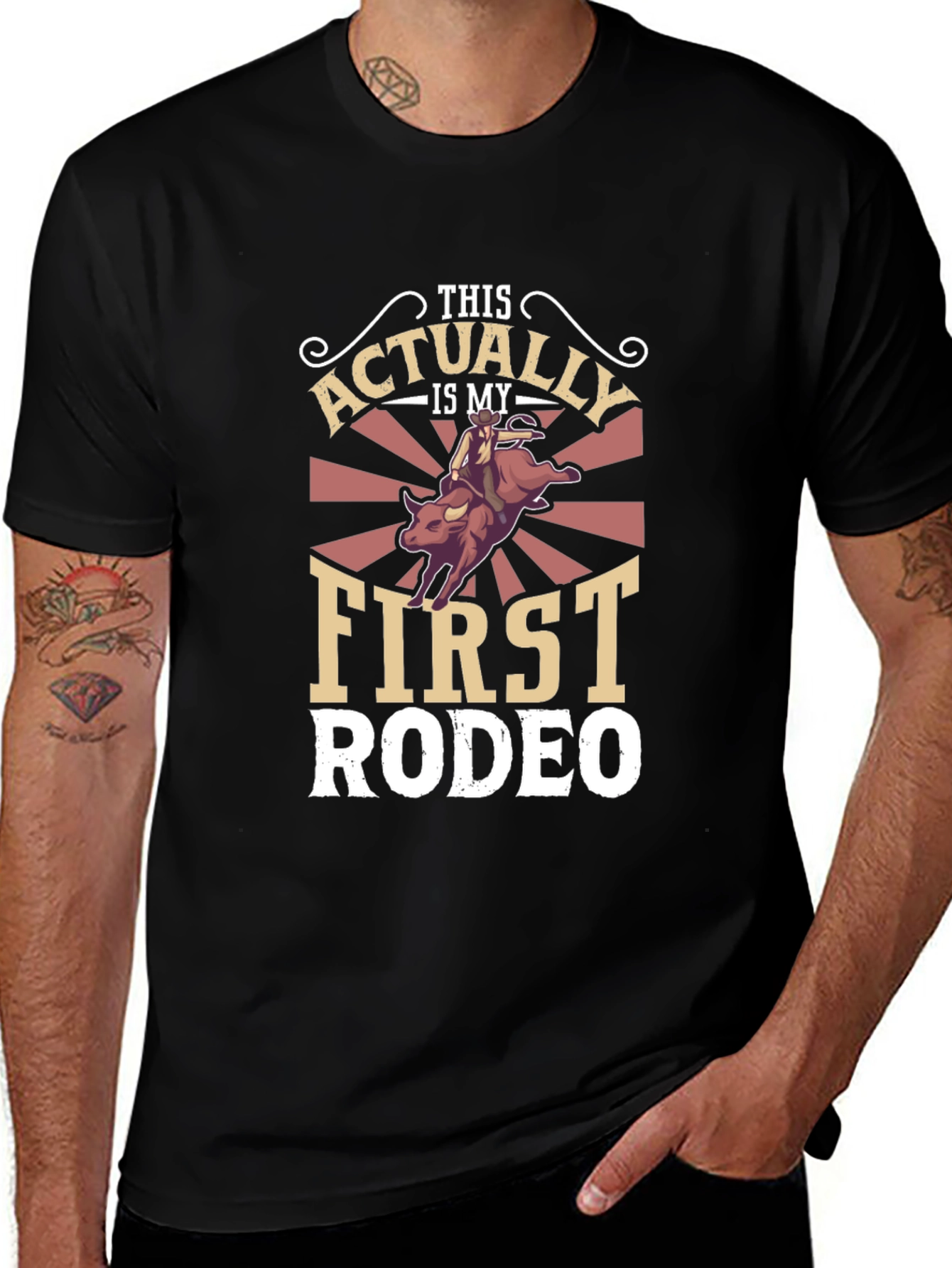 Funny First Rodeo Graphic Tee - Western Style