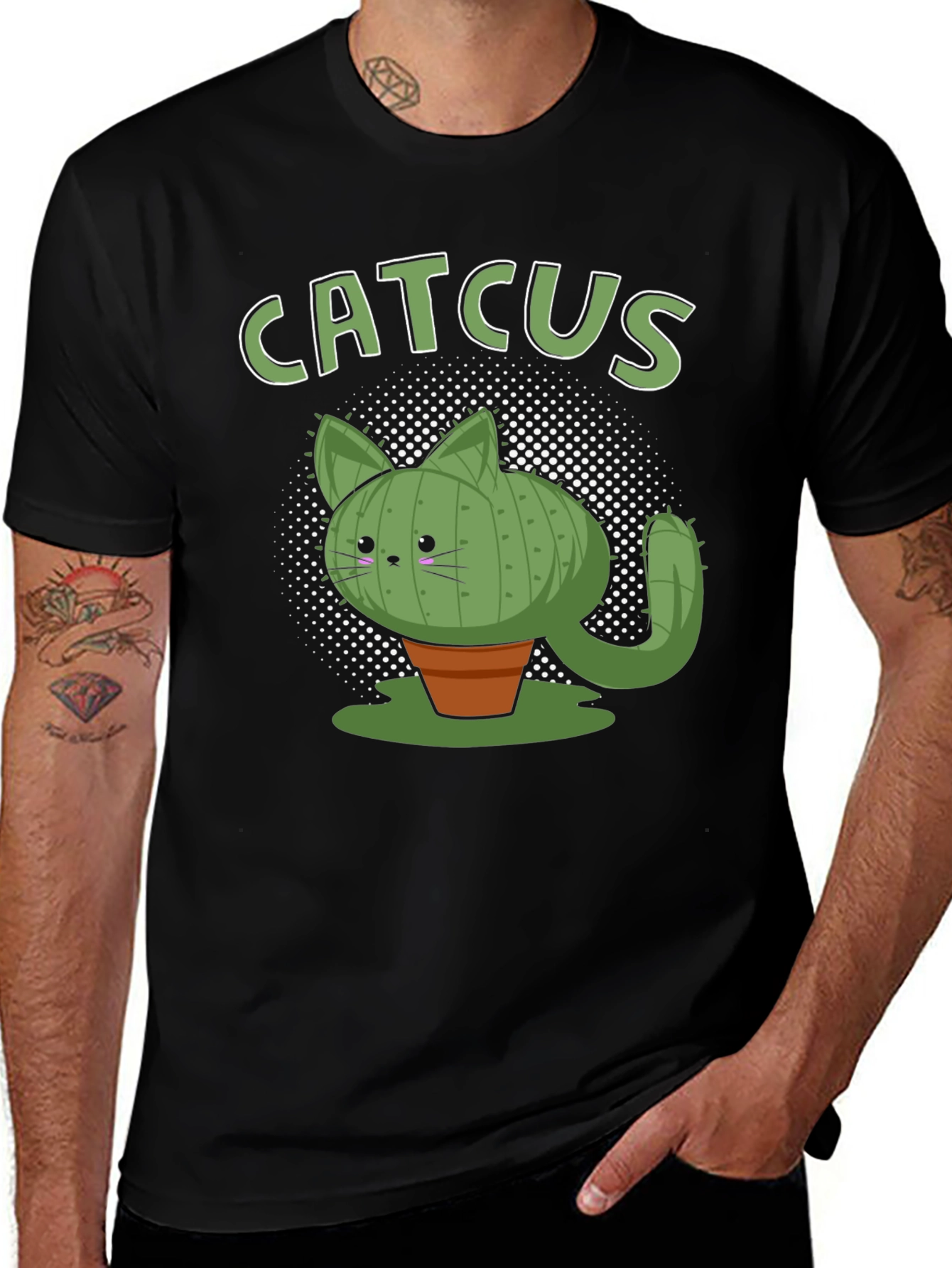 Variant 13 of Catcus Black Graphic T-Shirt