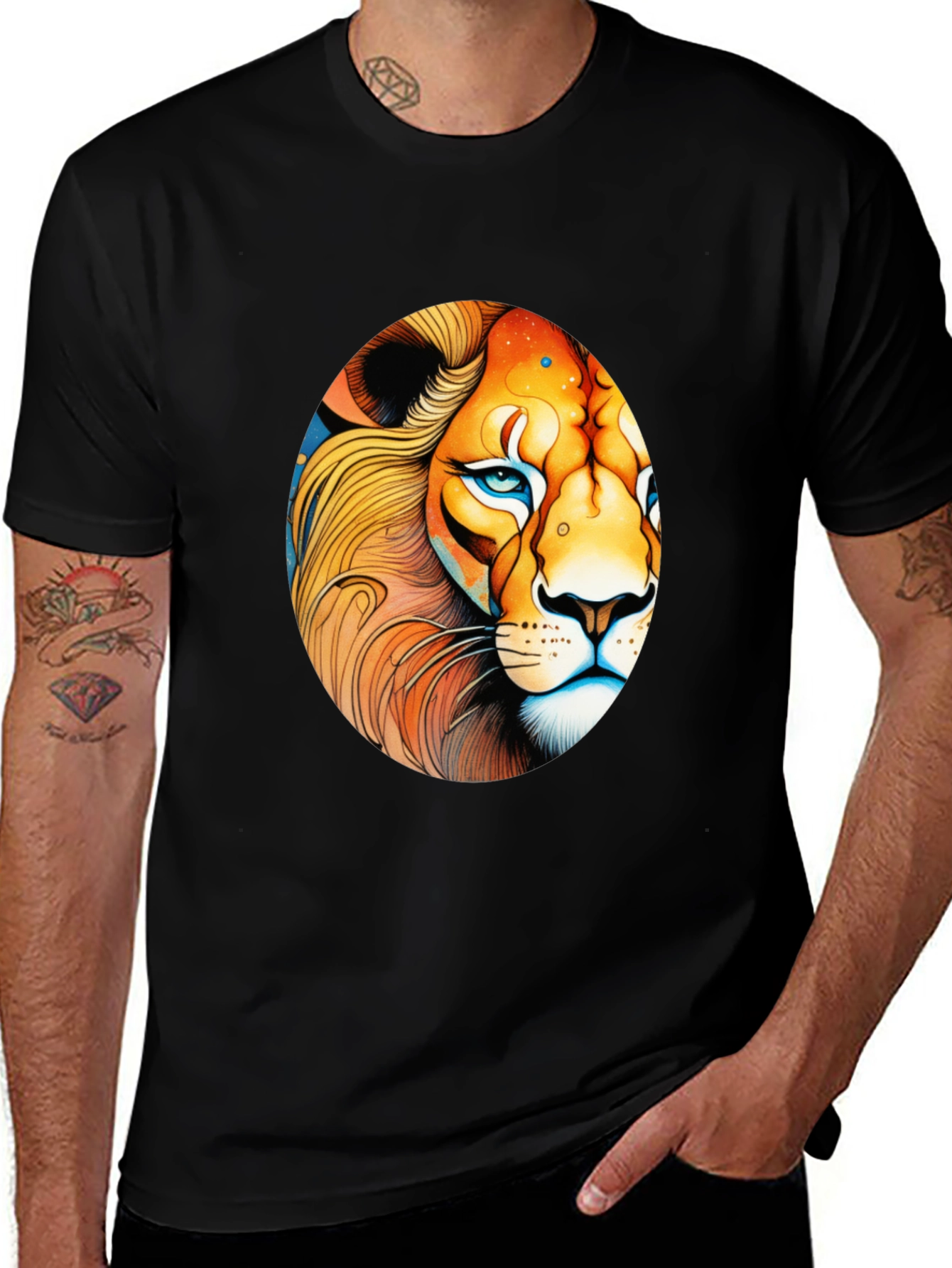 Black Lion Graphic Black T-Shirt main image