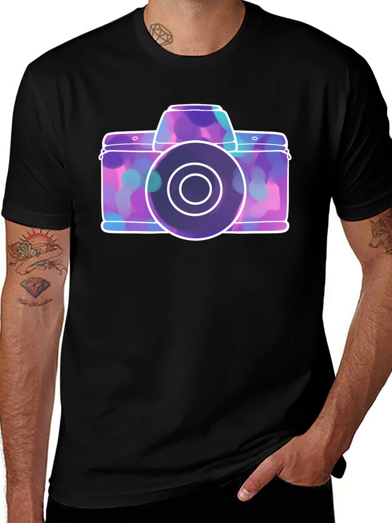 Camera Graphic Tee - Artistic Casual Wear