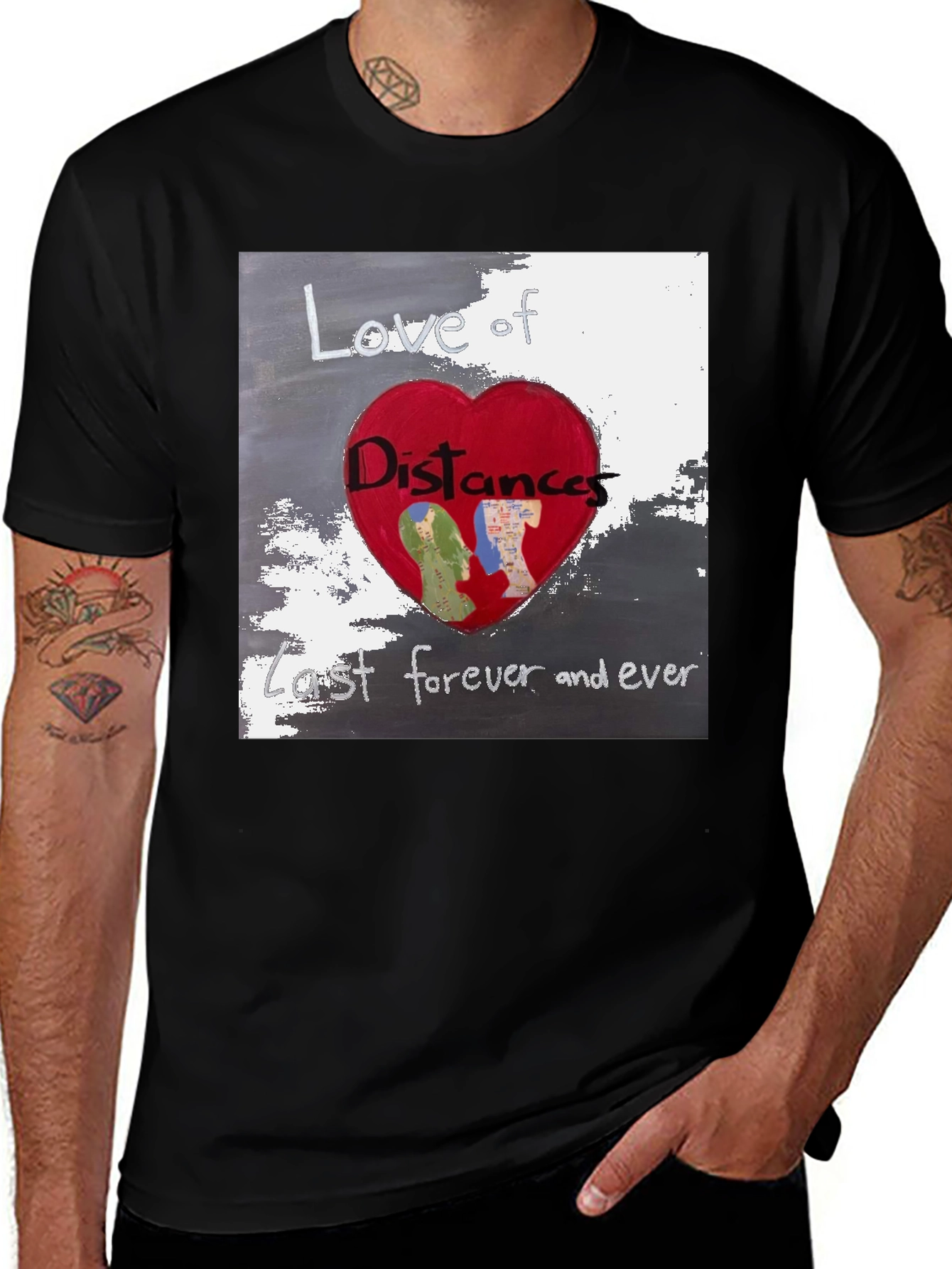 Variant 16 of Love of Distances Black T-Shirt