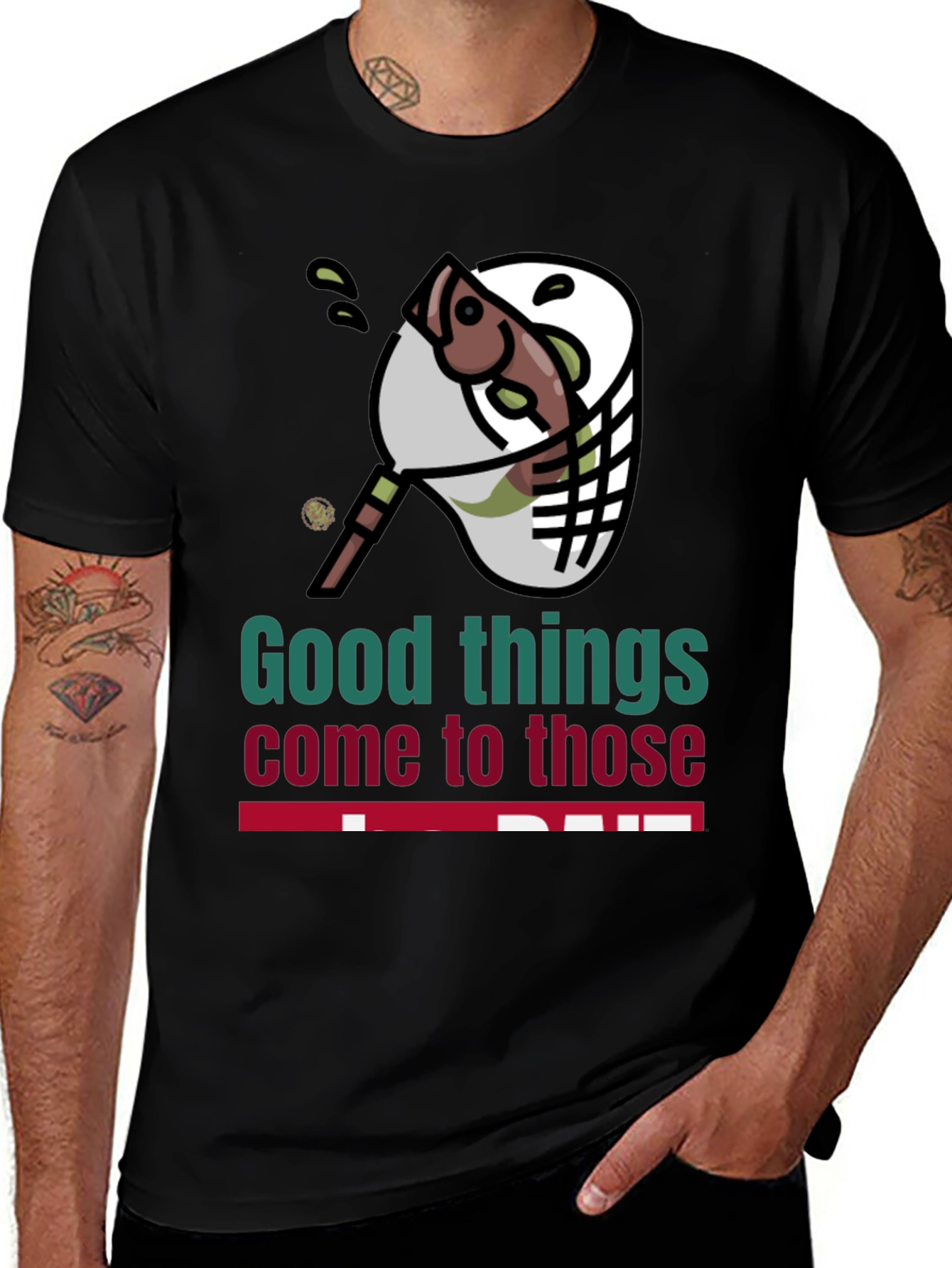 Variant 17 of Fishing Net Graphic Tee - Good Things Come