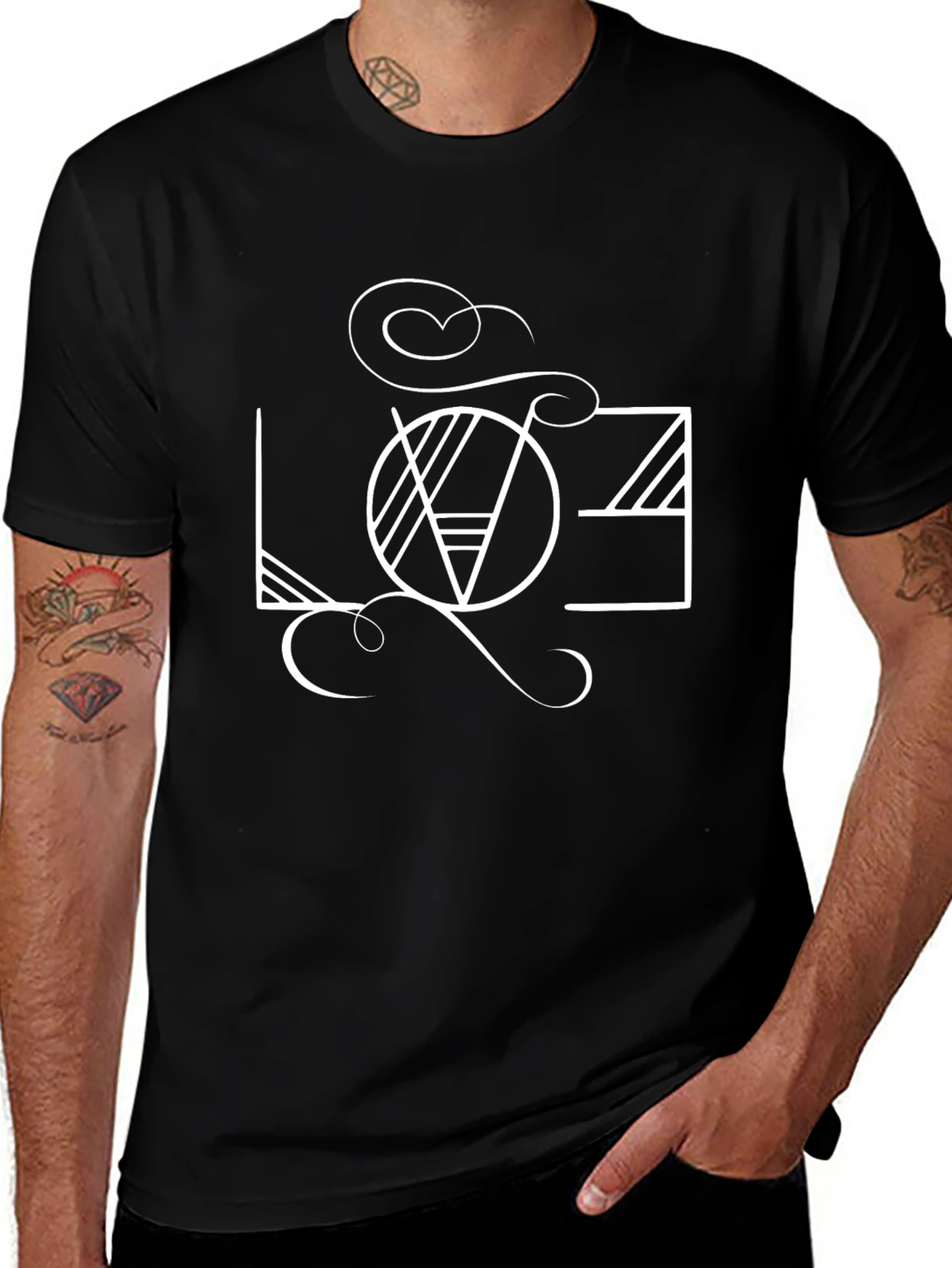 Variant 10 of LOVE Graphic Tee - Stylish Black Cotton Shirt