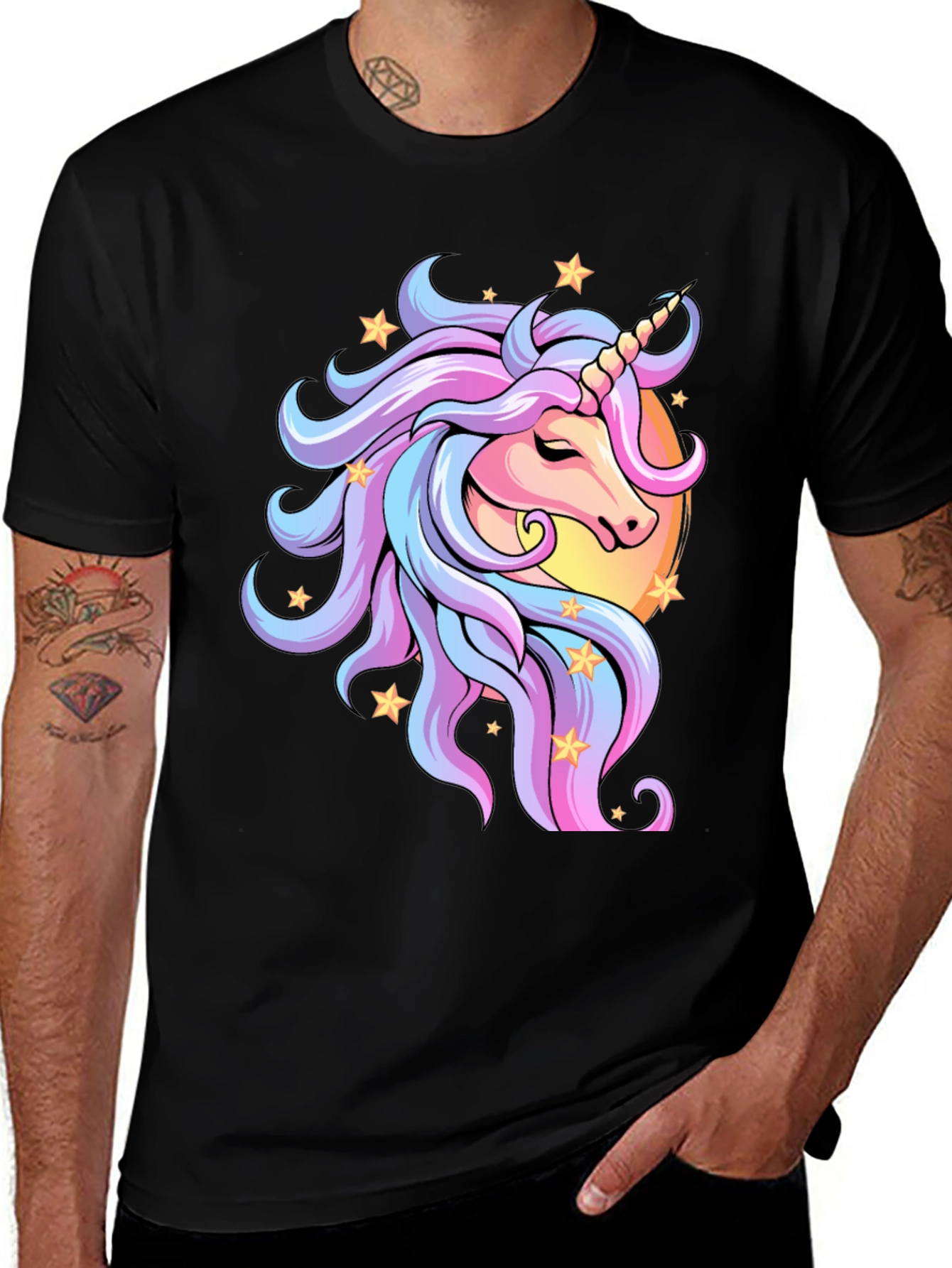 Variant 5 of Unicorn Graphic Tee - Magical Pastel Design