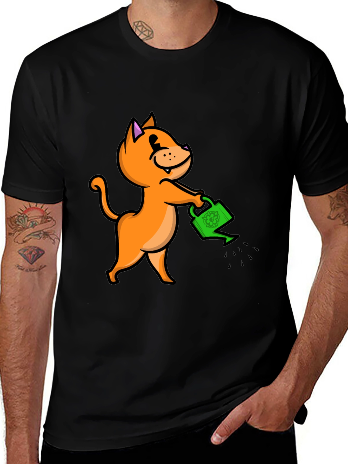 Variant 15 of Cat with Watering Can T-Shirt