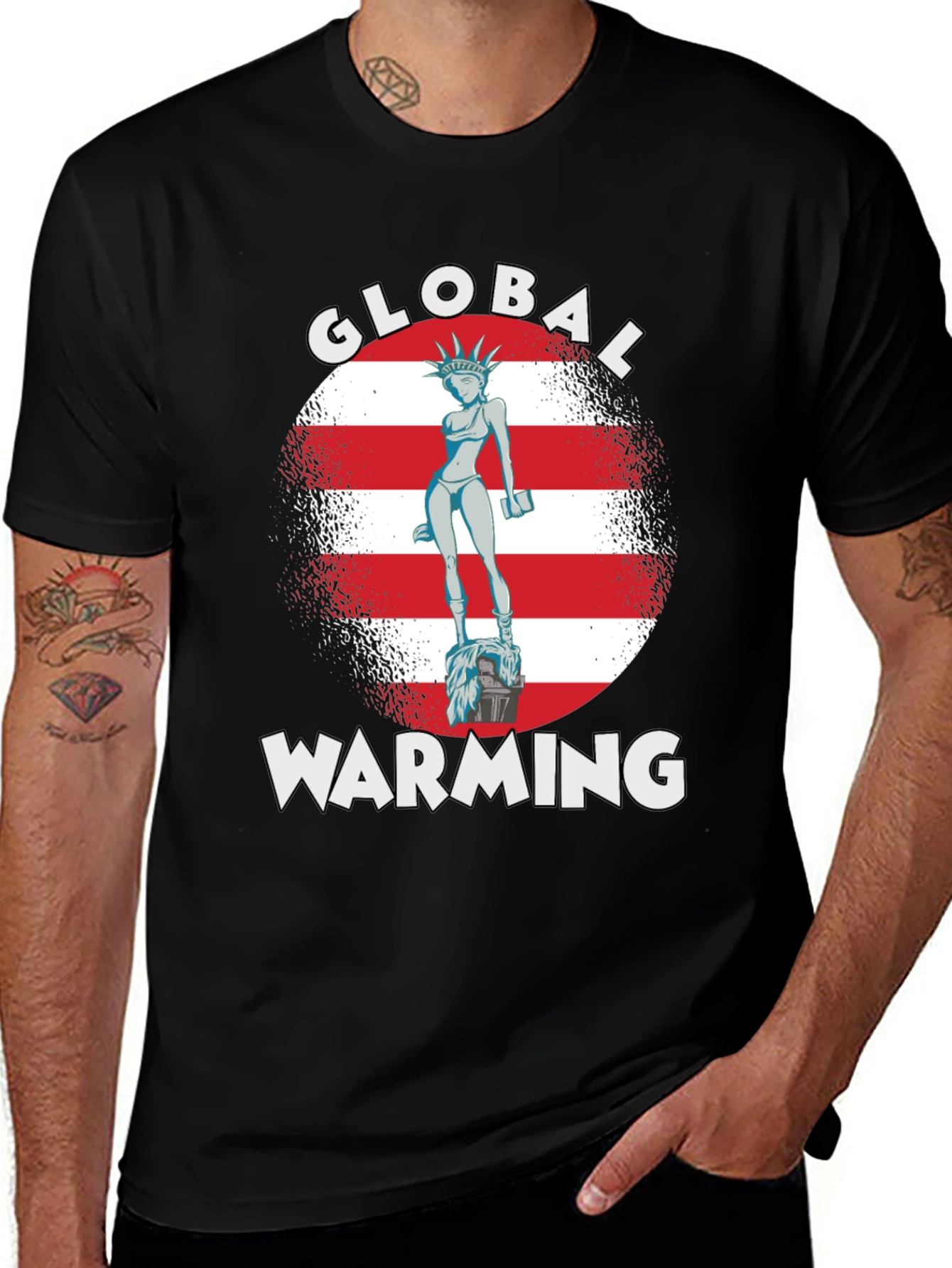 Variant 7 of Global Warming Statue Graphic Tee