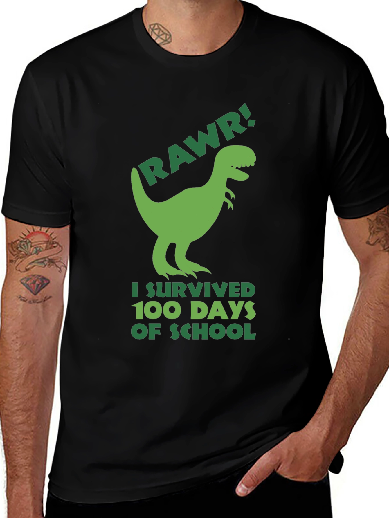 Variant 17 of 100 Days of School Dinosaur T-Shirt