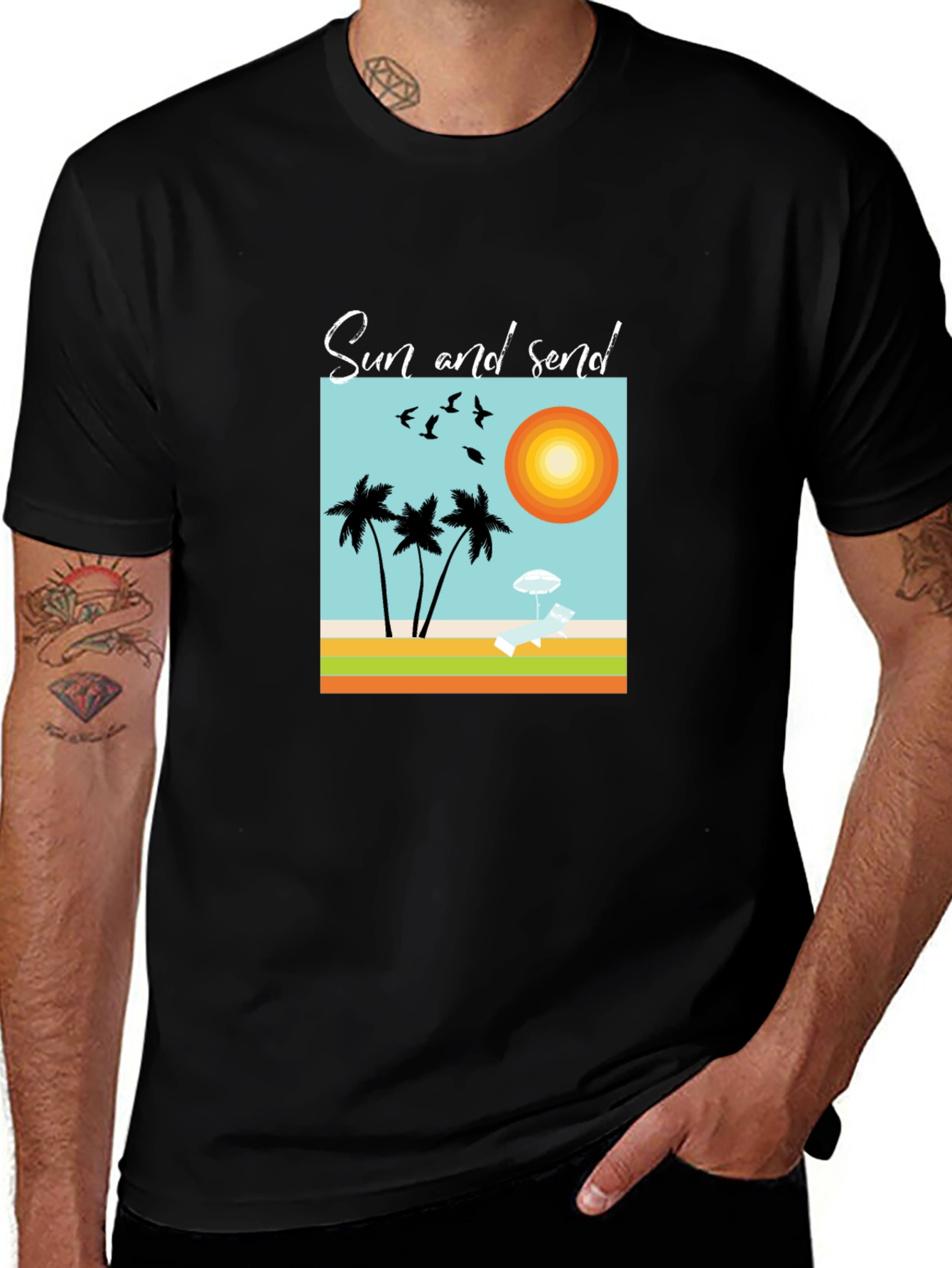 Variant 15 of Sun and Send Black Graphic Tee