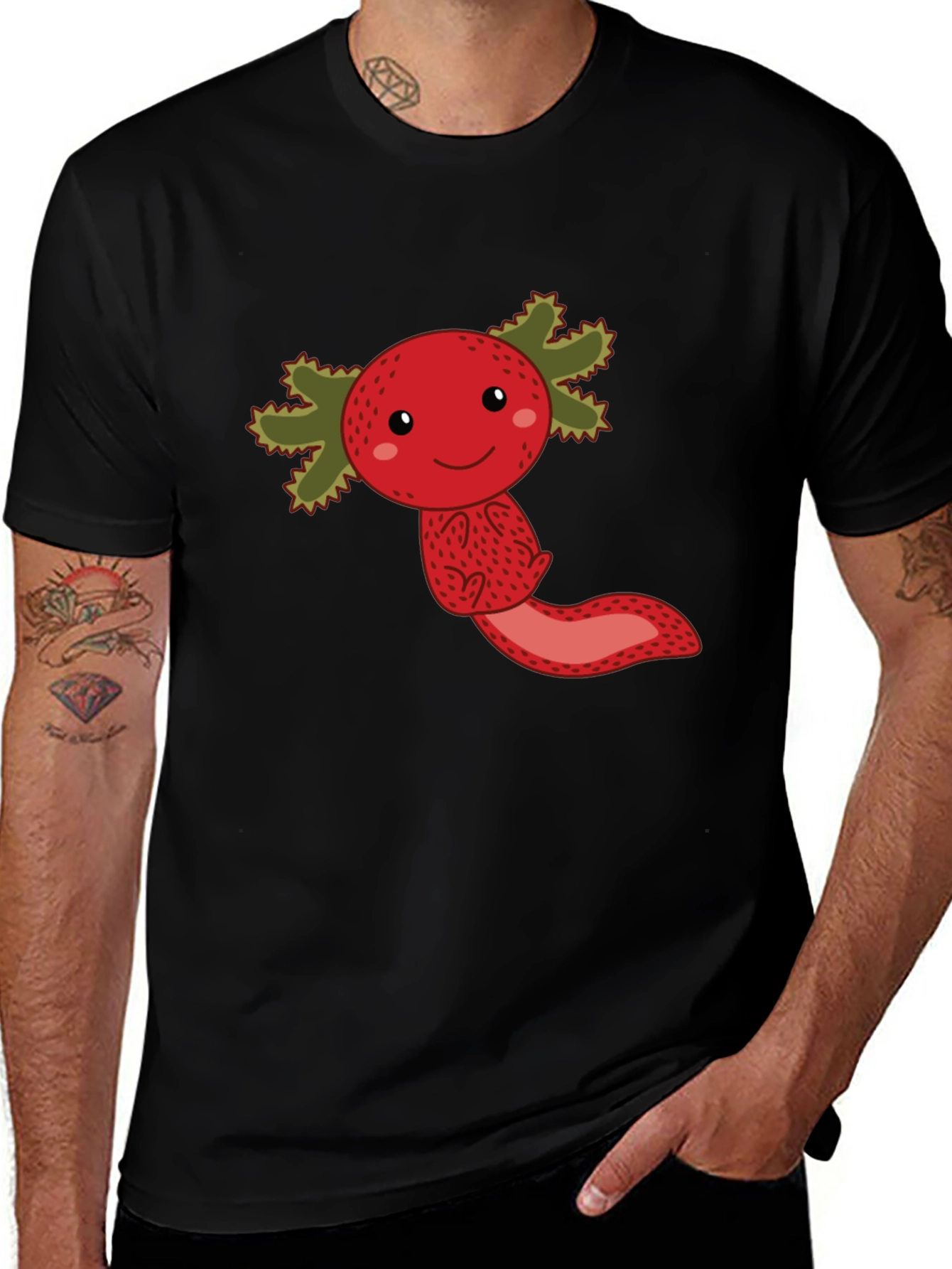 Variant 17 of Strawberry Axolotl Graphic Tee - Unisex