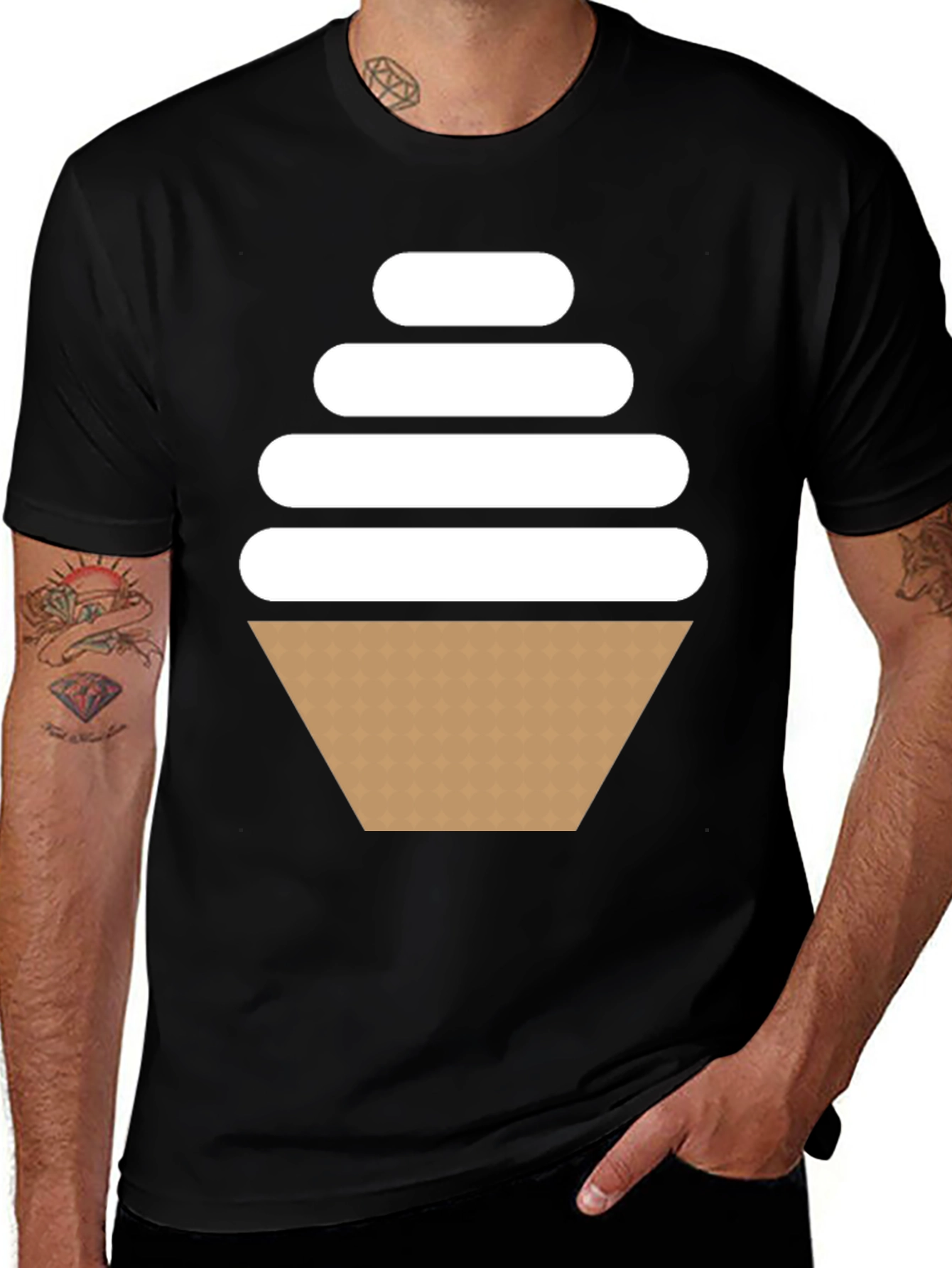 Variant 22 of Geometric Treat T-Shirt - Modern Dessert Design
