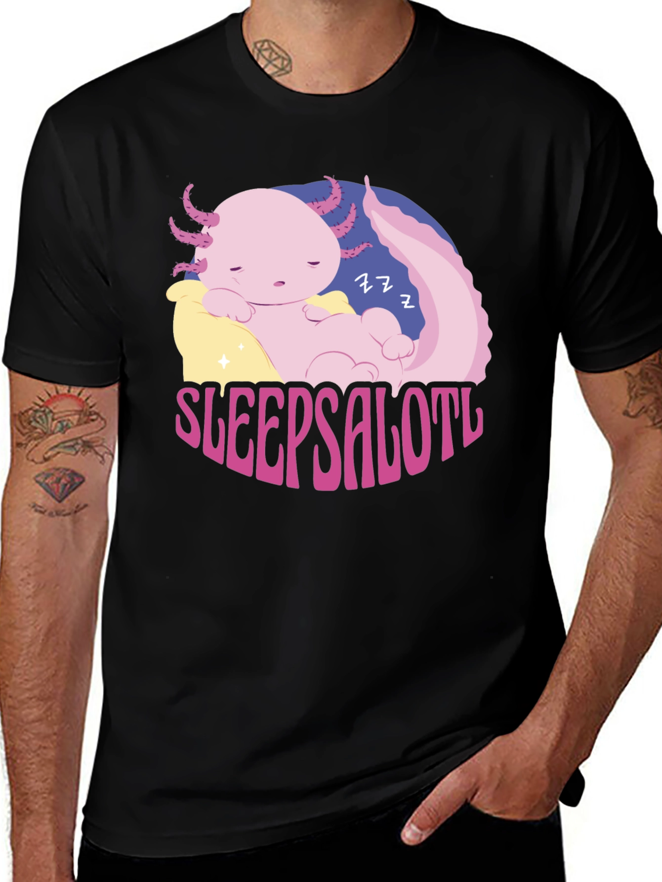 Variant 5 of Sleepsalotl Axolotl T-Shirt - Cute & Comfy