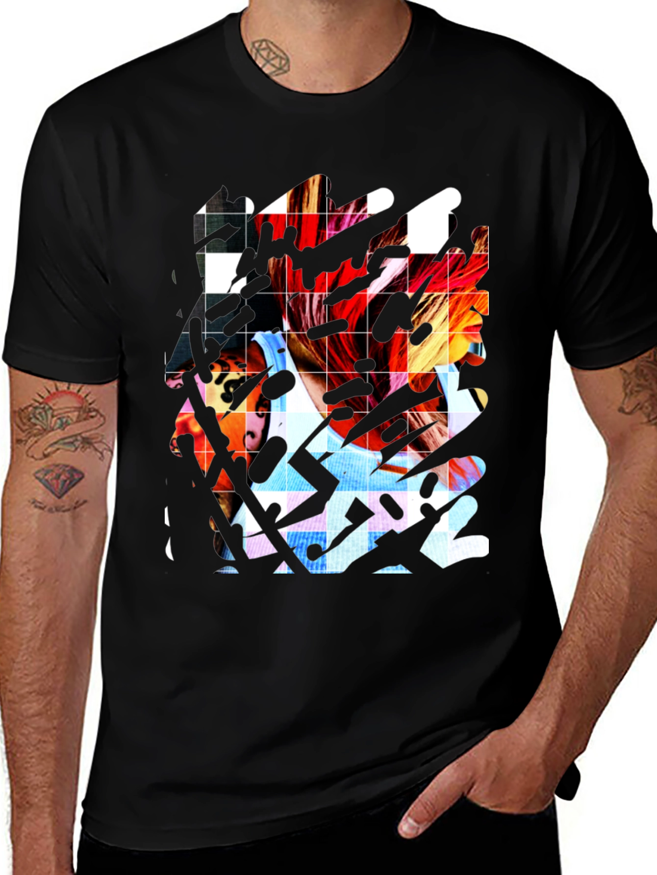Variant 20 of Abstract Graphic Print Black Crew Neck T-Shirt