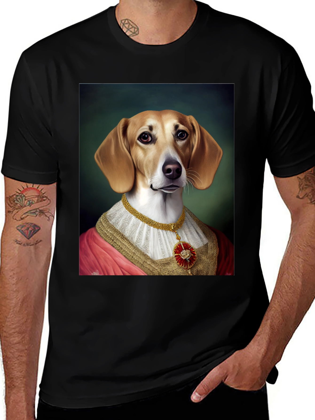 Variant 4 of Regal Dog Portrait T-Shirt