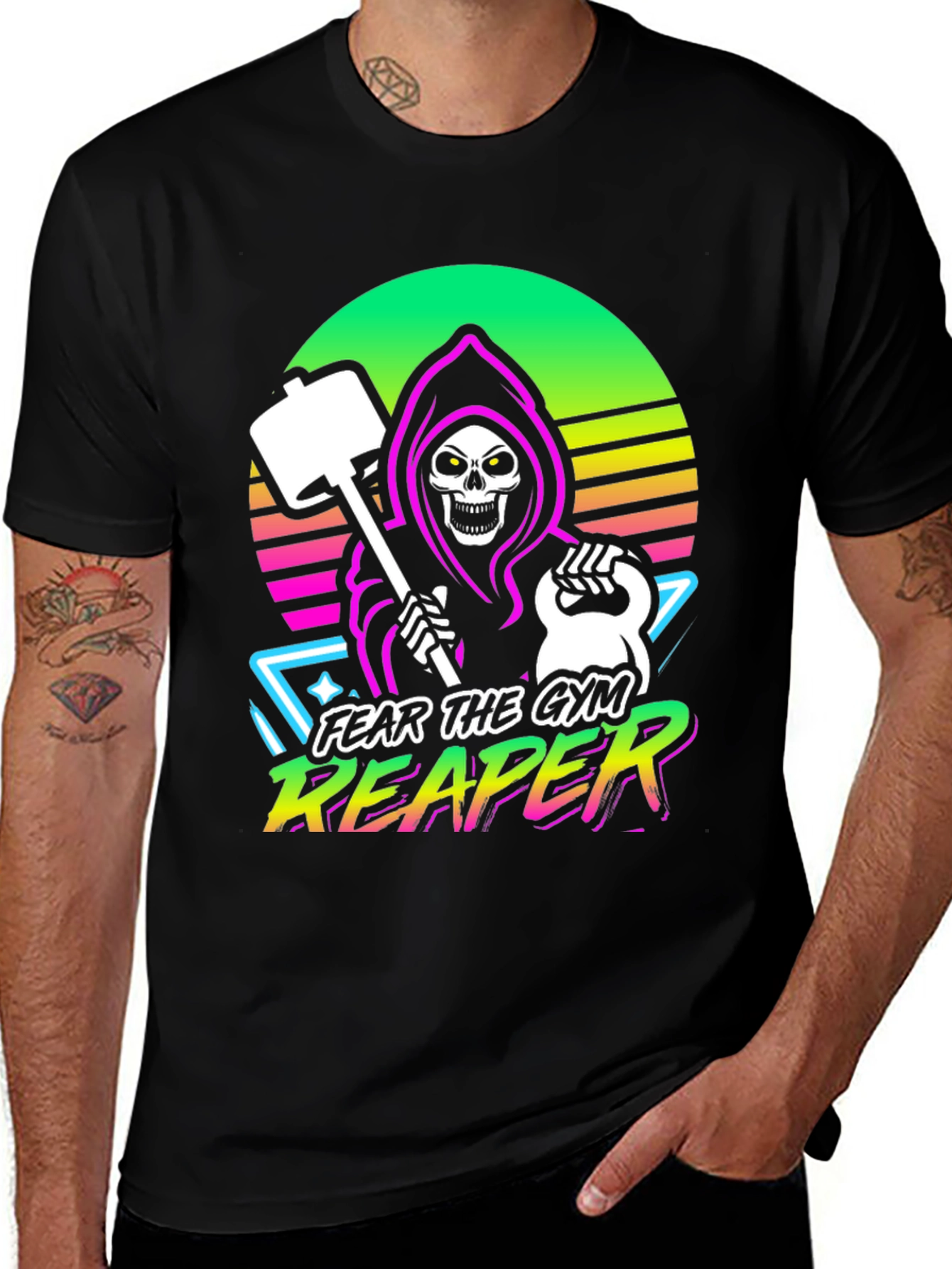 Variant 5 of Fear the Gym Reaper Black T-Shirt