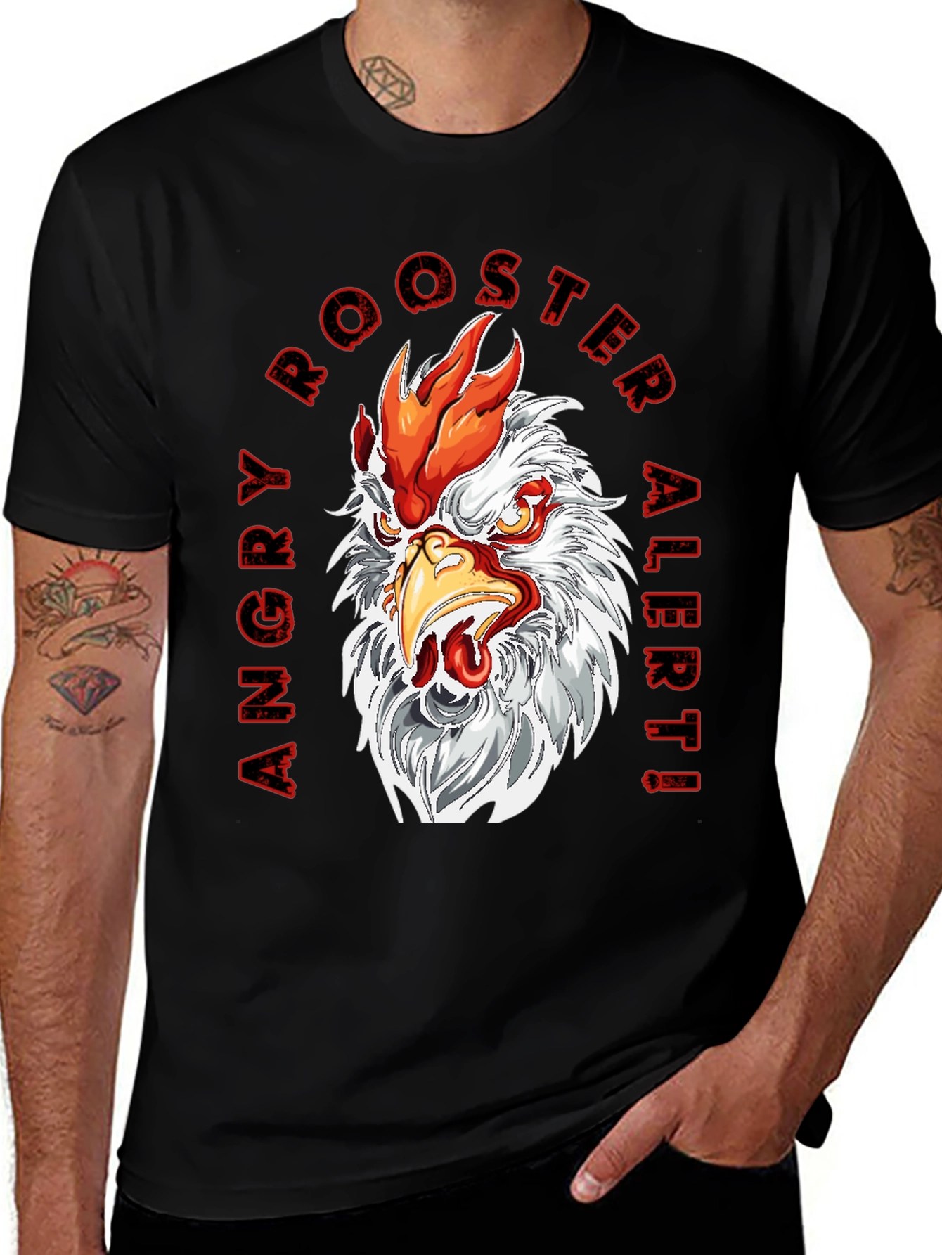 Variant 13 of Angry Rooster Graphic Tee - Bold Design