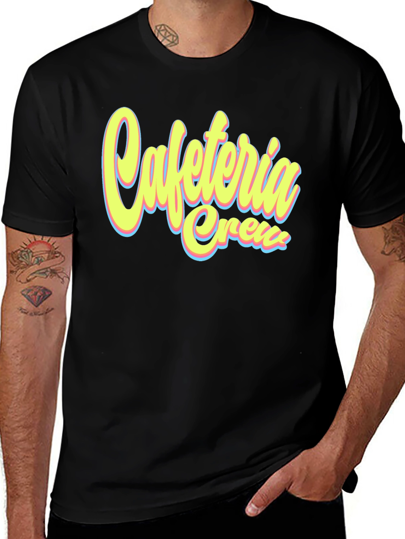 Cafeteria Crew Graphic T-Shirt - Trendy Black Tee