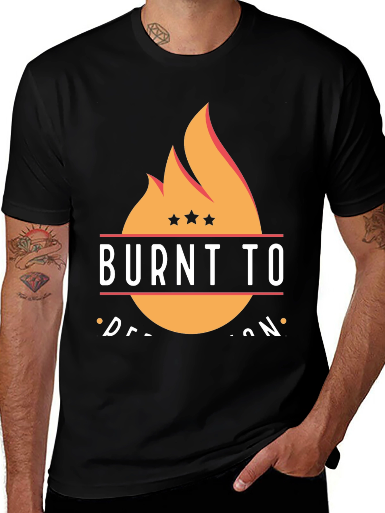 Variant 24 of Burnt To Perfection Black Graphic T-Shirt